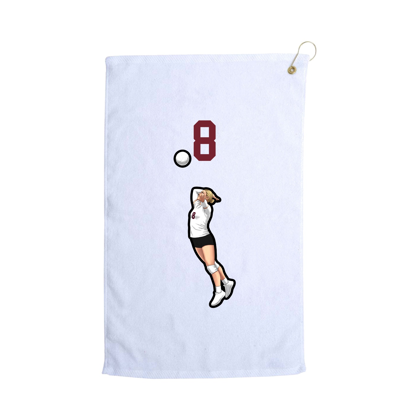 Golf Towel — Number Top in White