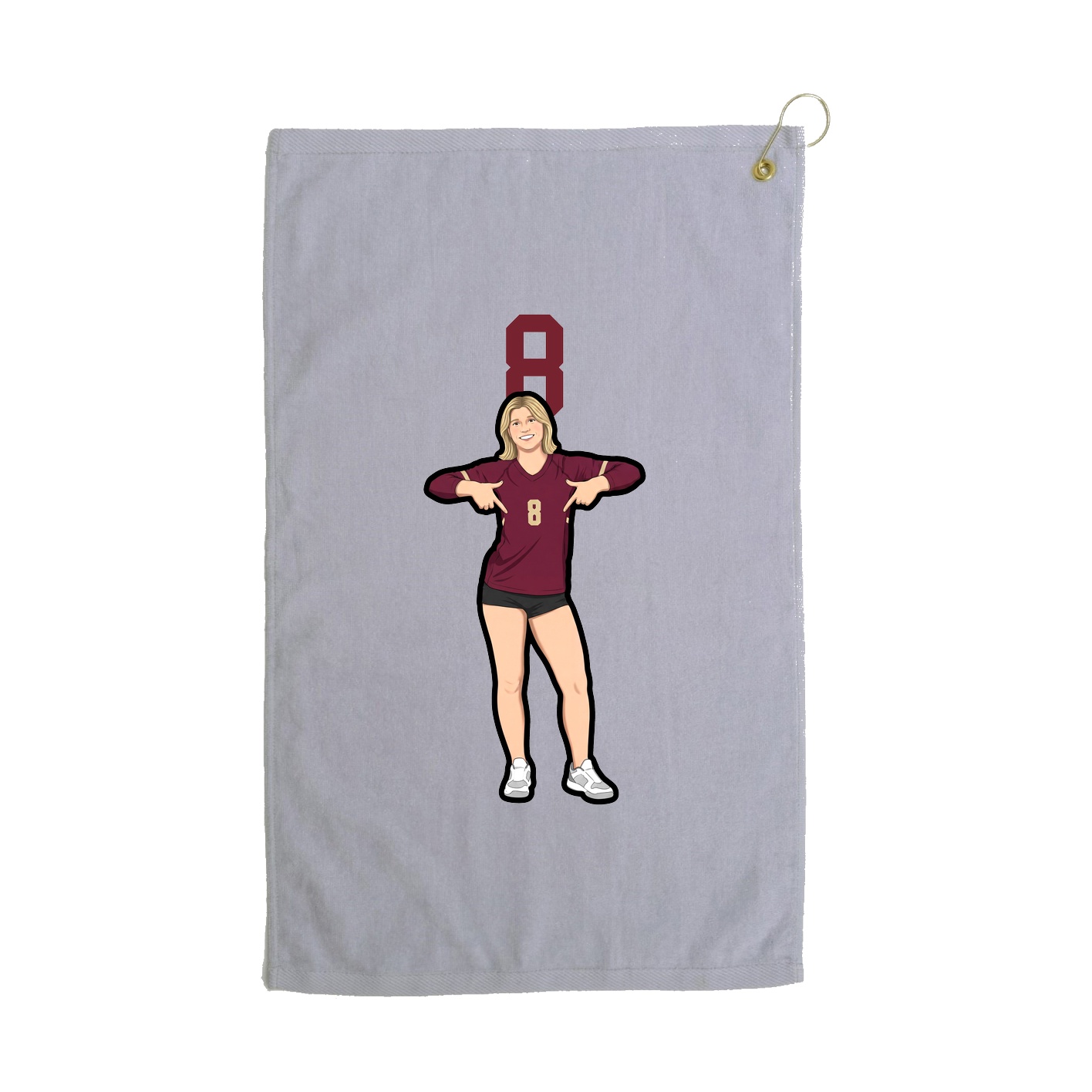 Golf Towel — Number Top in Grey