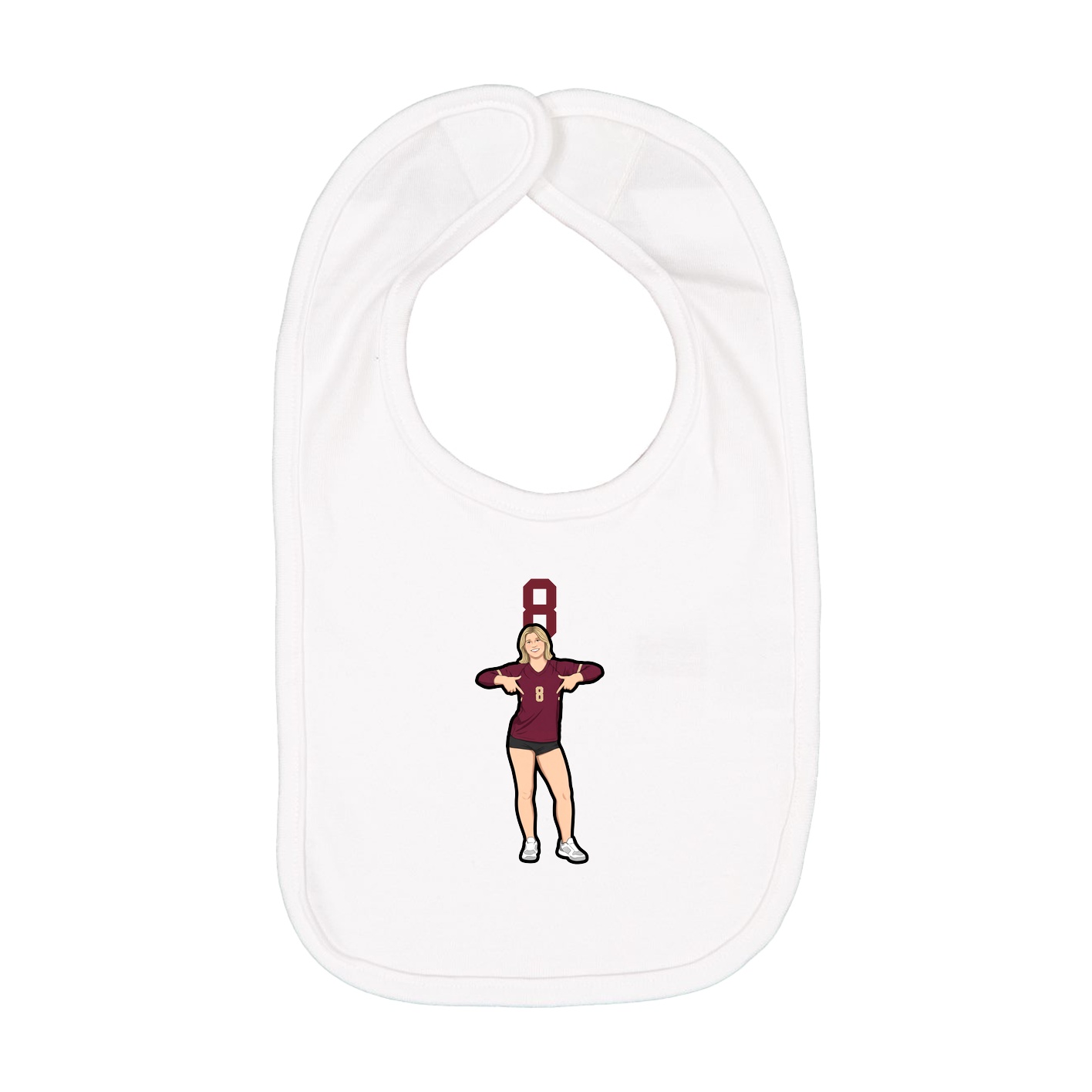 Infant Bib — Number Top in White