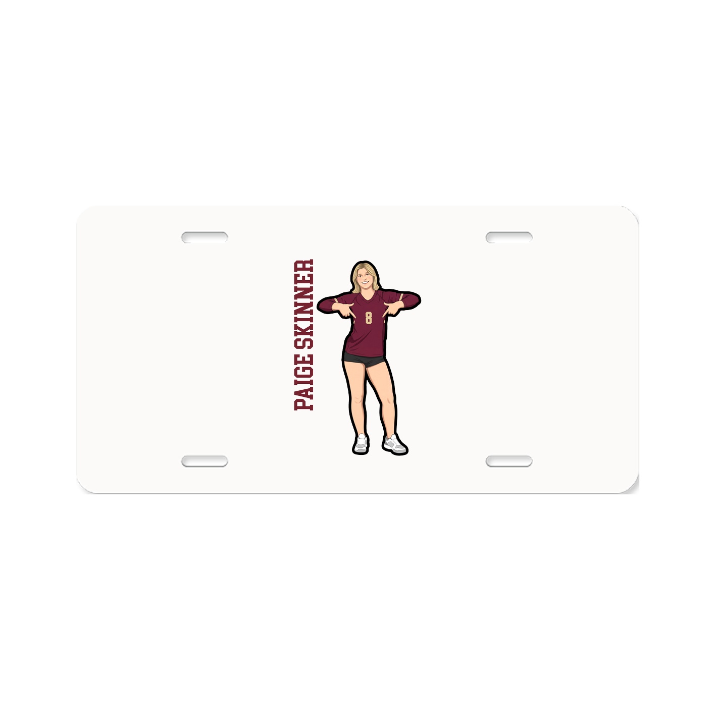 License Plate — Name Vertical in Classic