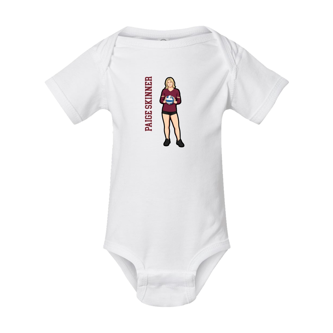 Baby Onesie — Name Vertical in White