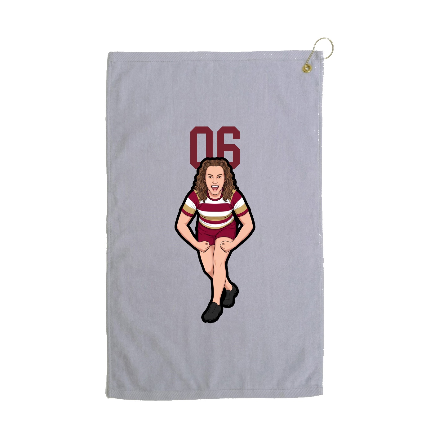 Golf Towel — Number Top in Grey