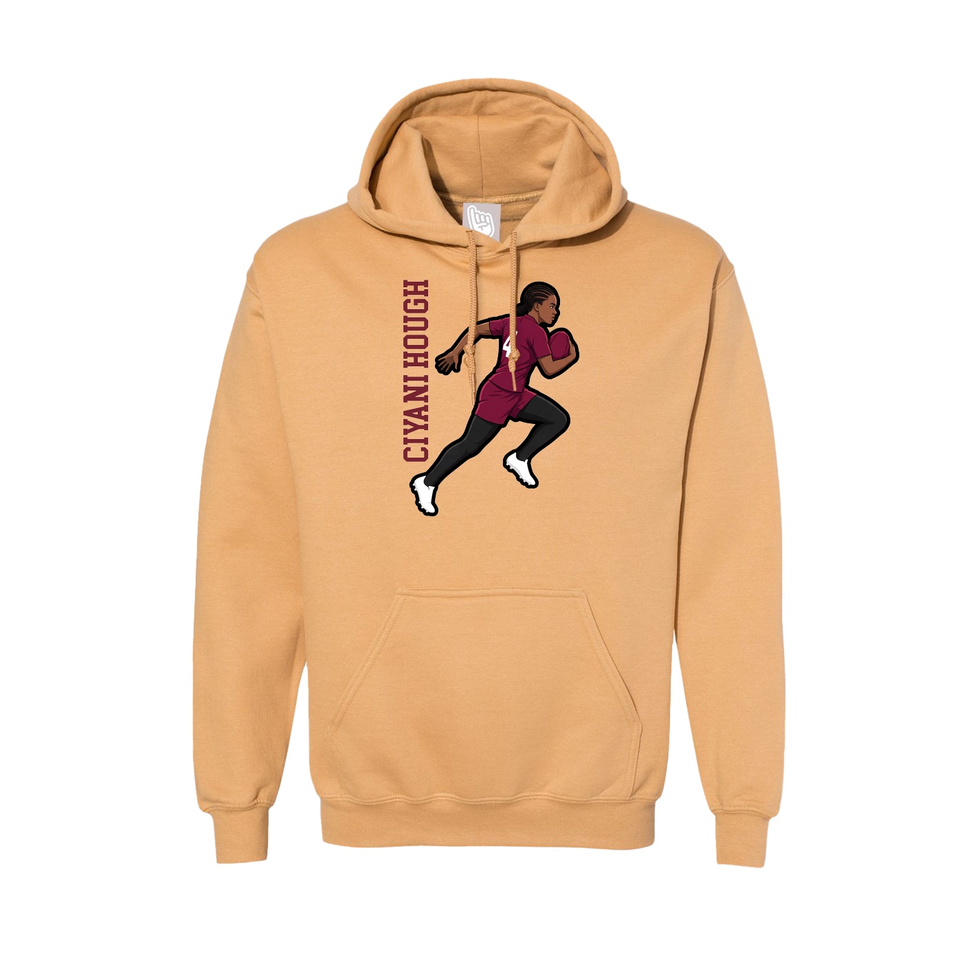 Hoodie — Name Vertical in Vegas Gold