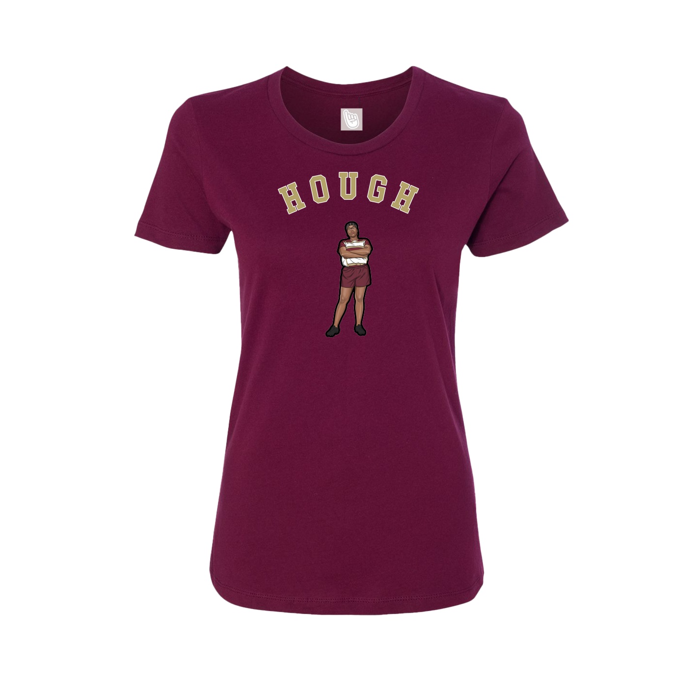 Fitted Women's Tee — Shirsey Arch in Maroon