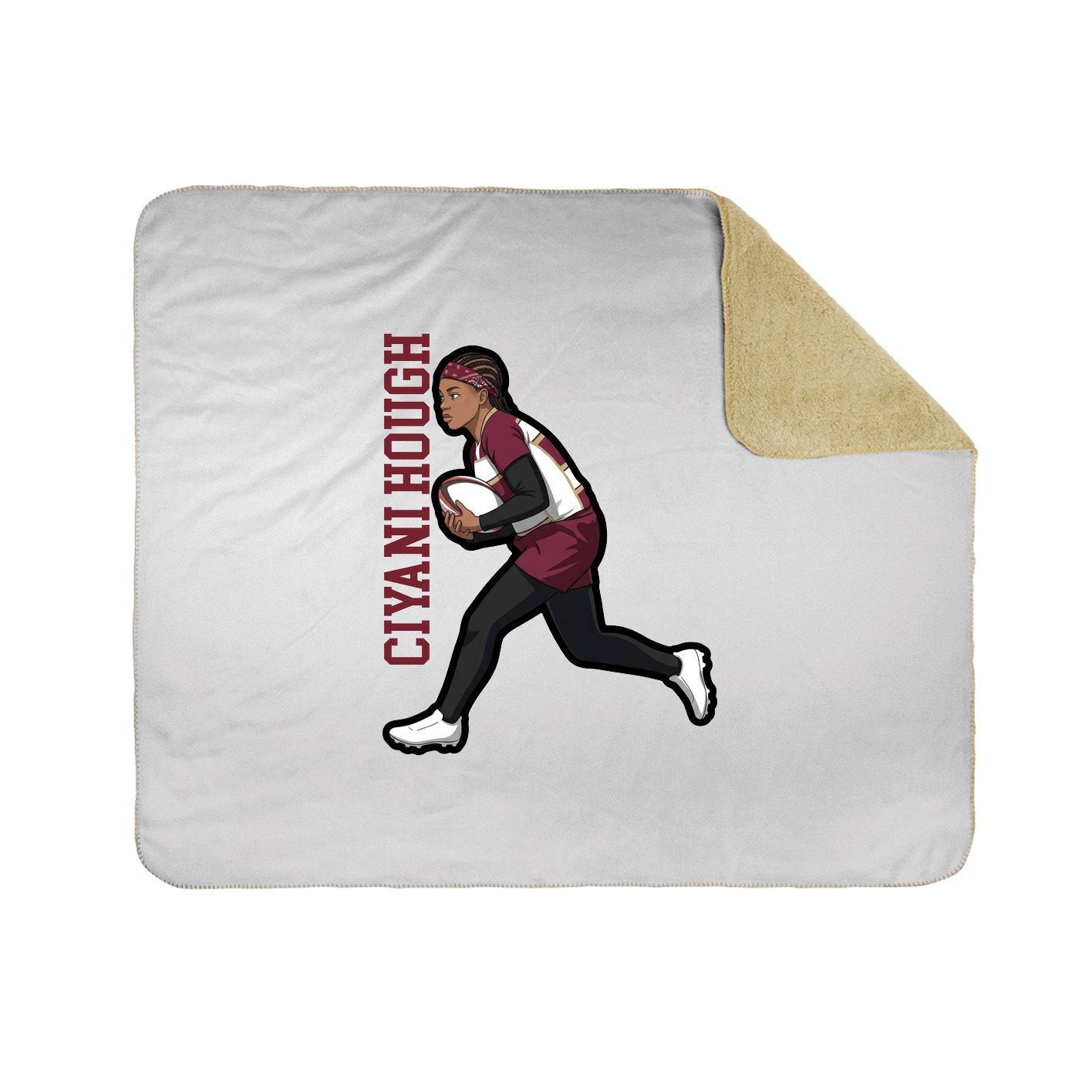 Throw Blanket — Name Vertical in White