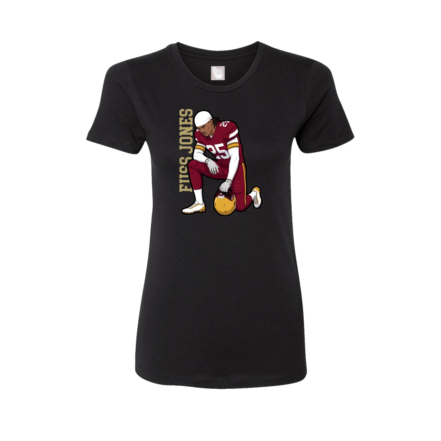 Fitted Women's Tee — Name Vertical in Black