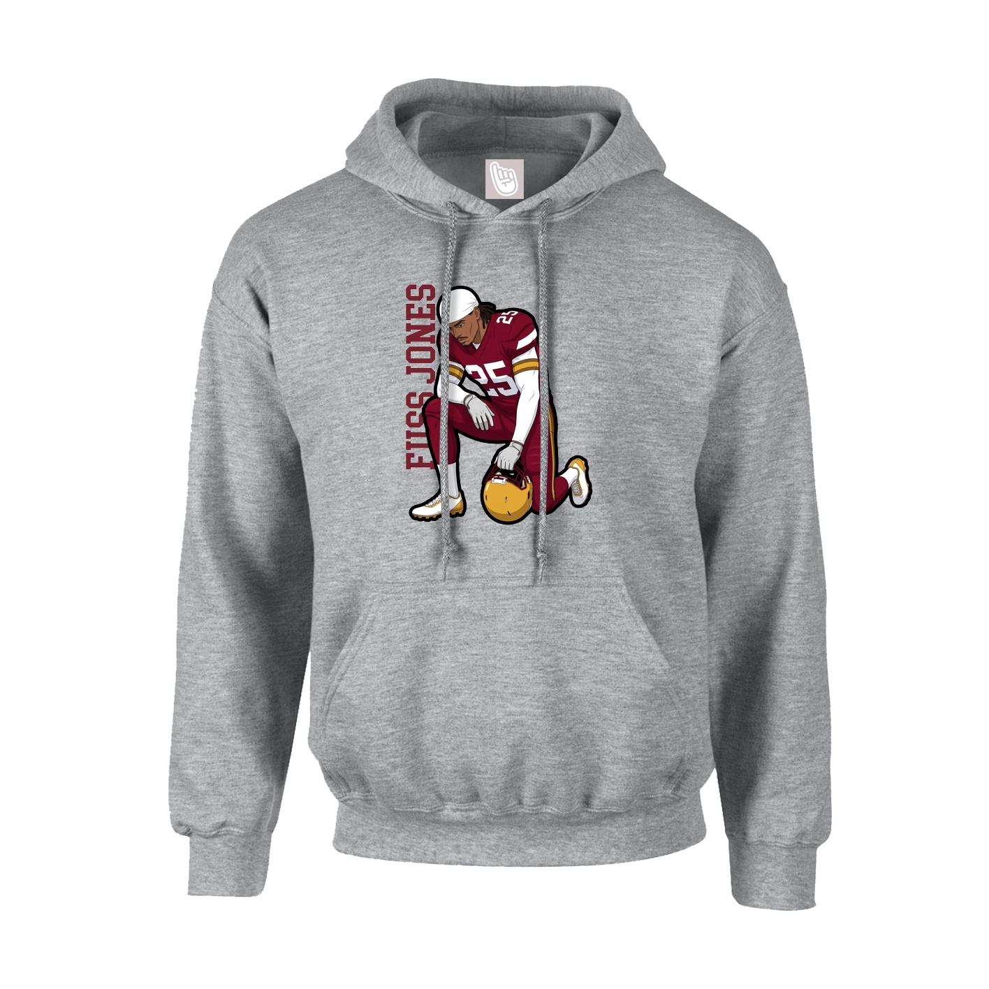 Hoodie — Name Vertical in Grey