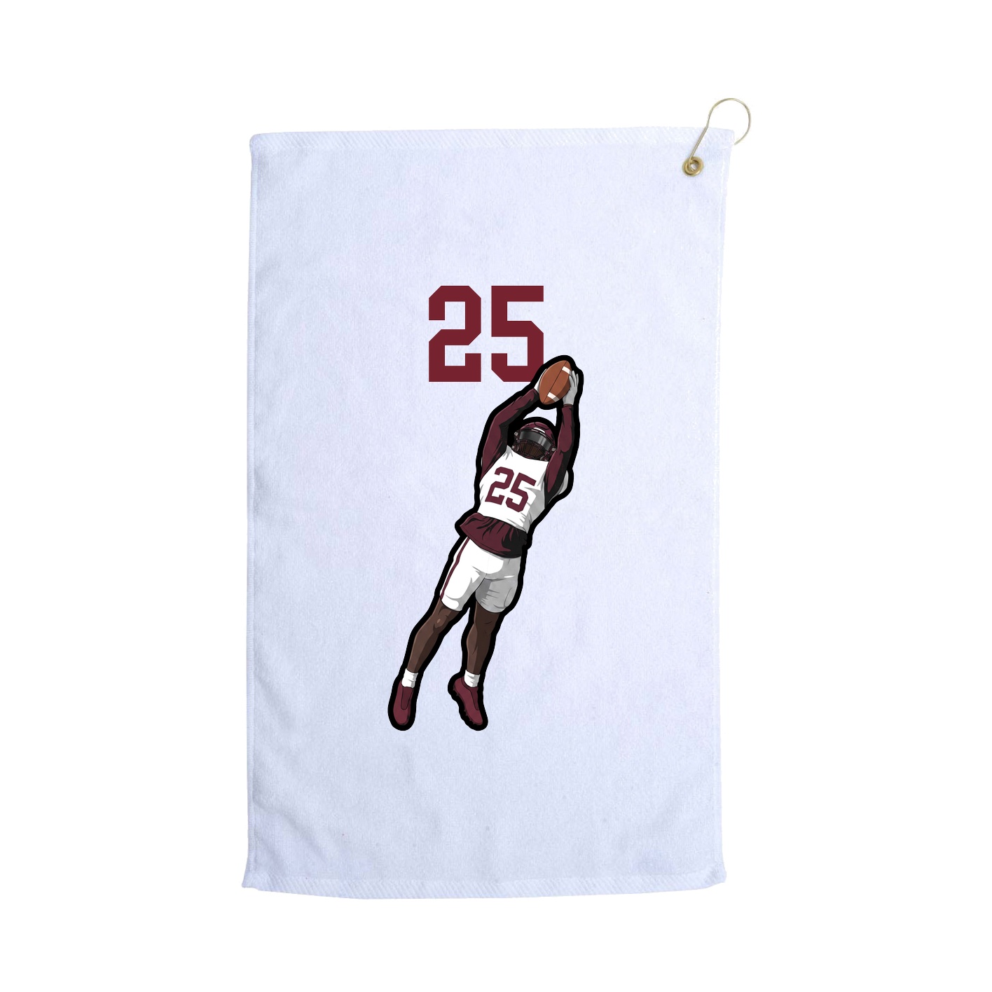 Golf Towel — Number Top in White