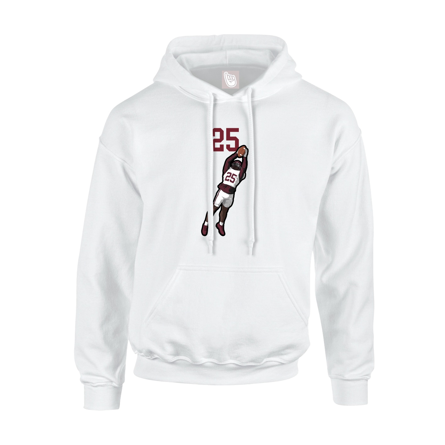Youth Hoodie — Number Top in White
