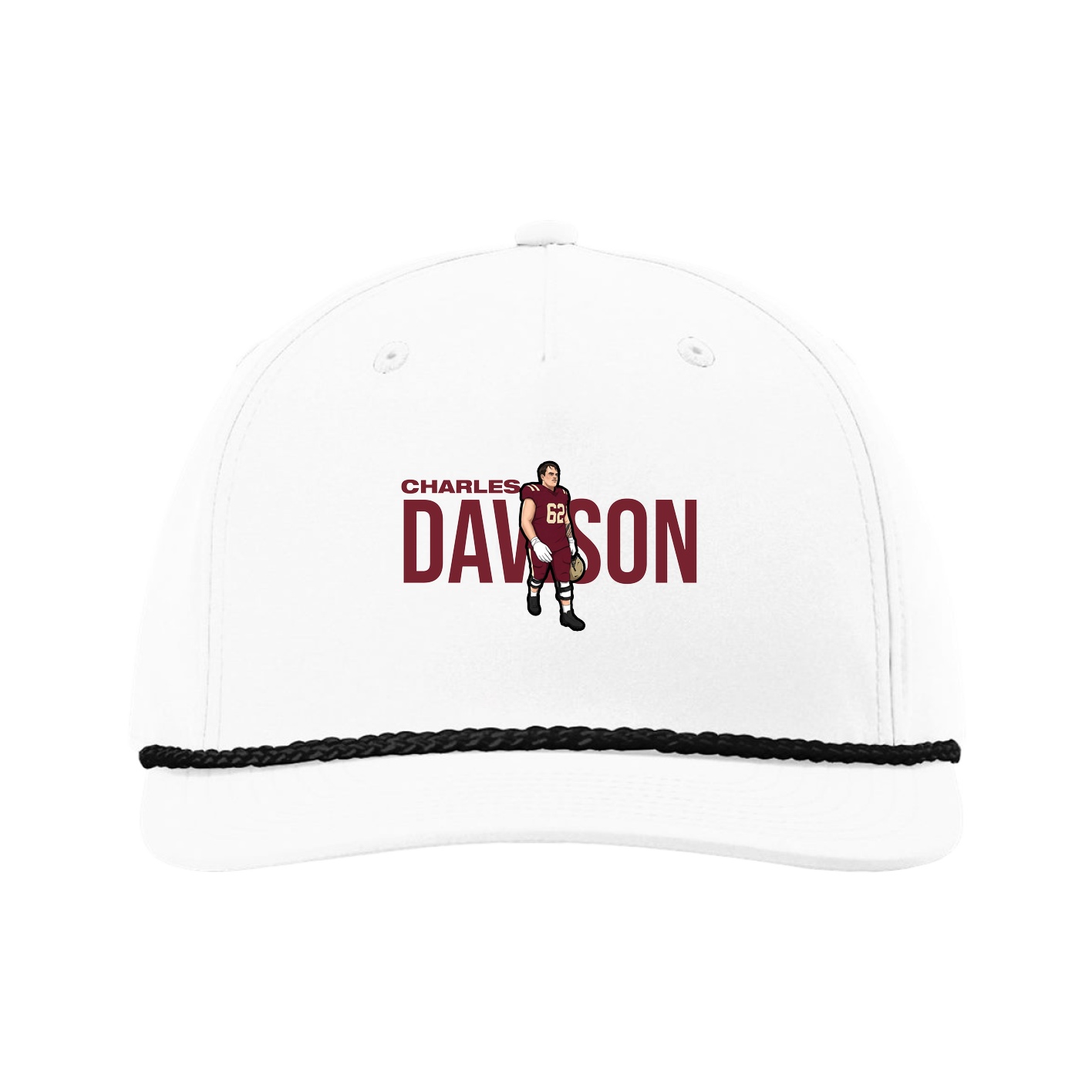 Five-Panel Classic Rope Cap — Player Name in White