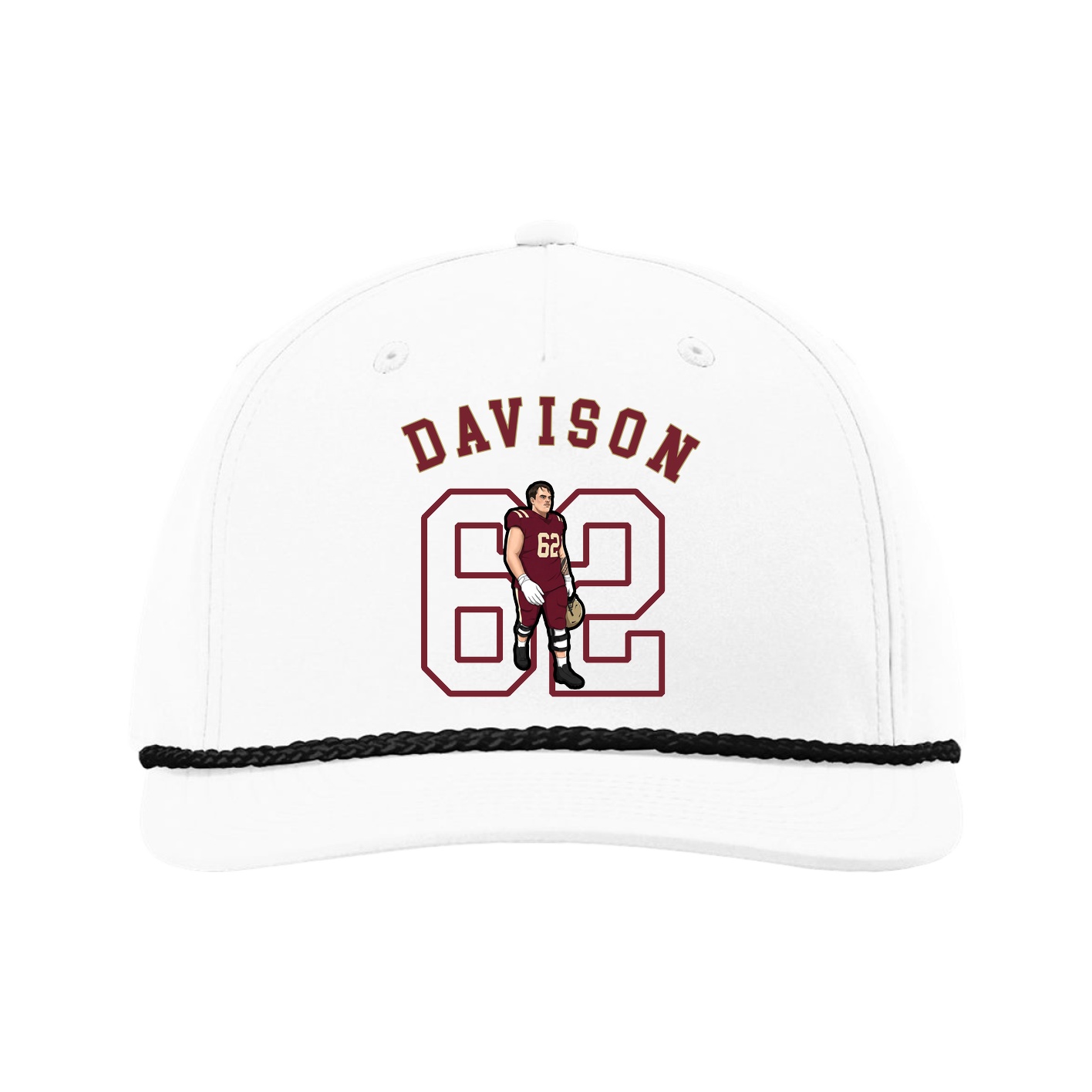 Five-Panel Classic Rope Cap — Shirsey Arch in White