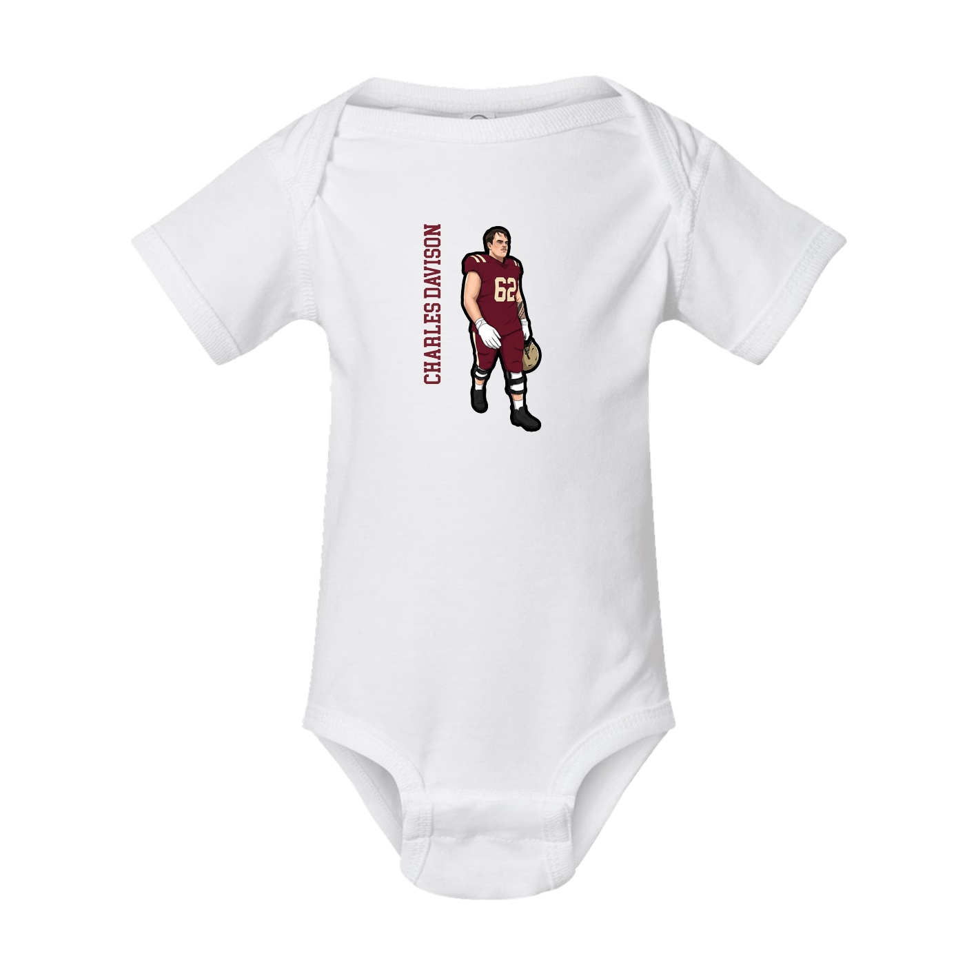 Baby Onesie — Name Vertical in White