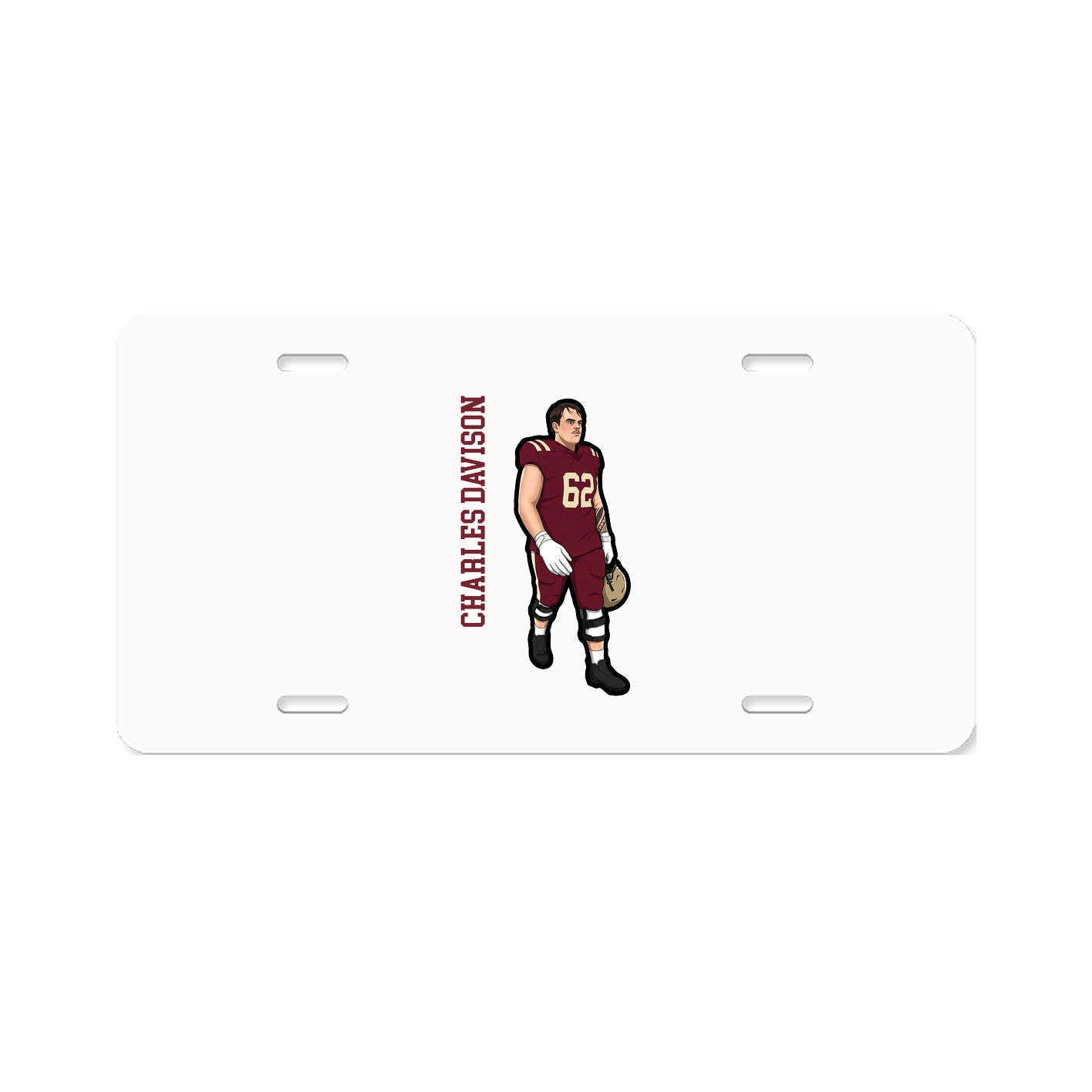 License Plate — Name Vertical in Classic