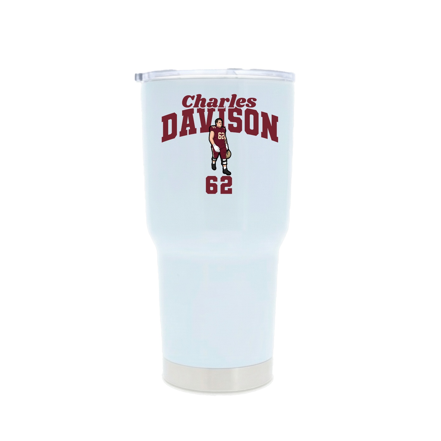 30oz Stainless Steel Tumbler — Signature Arch in White