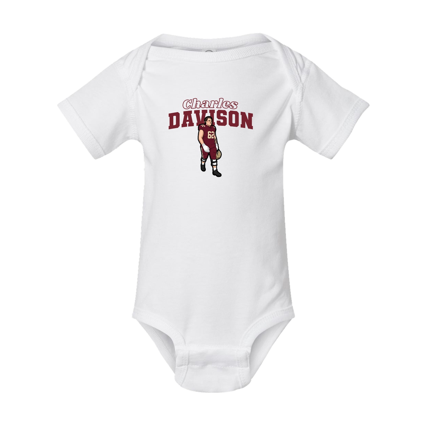 Baby Onesie — Name Arch in White