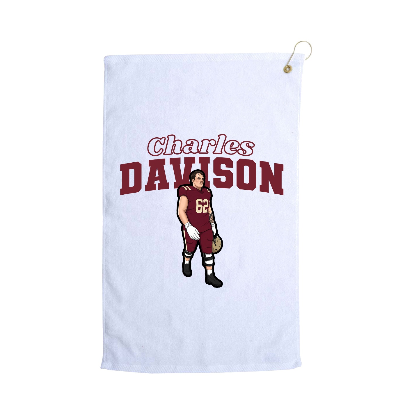 Golf Towel — Name Arch in White