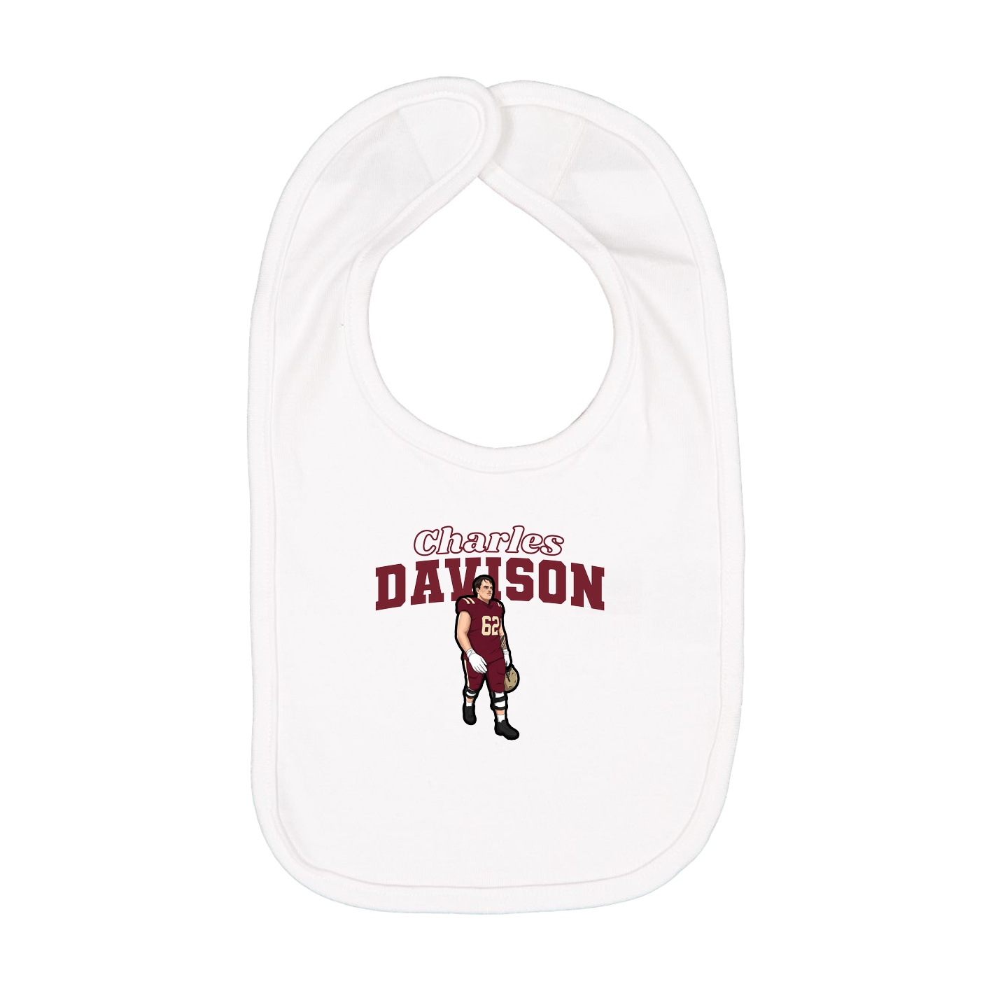 Infant Bib — Name Arch in White