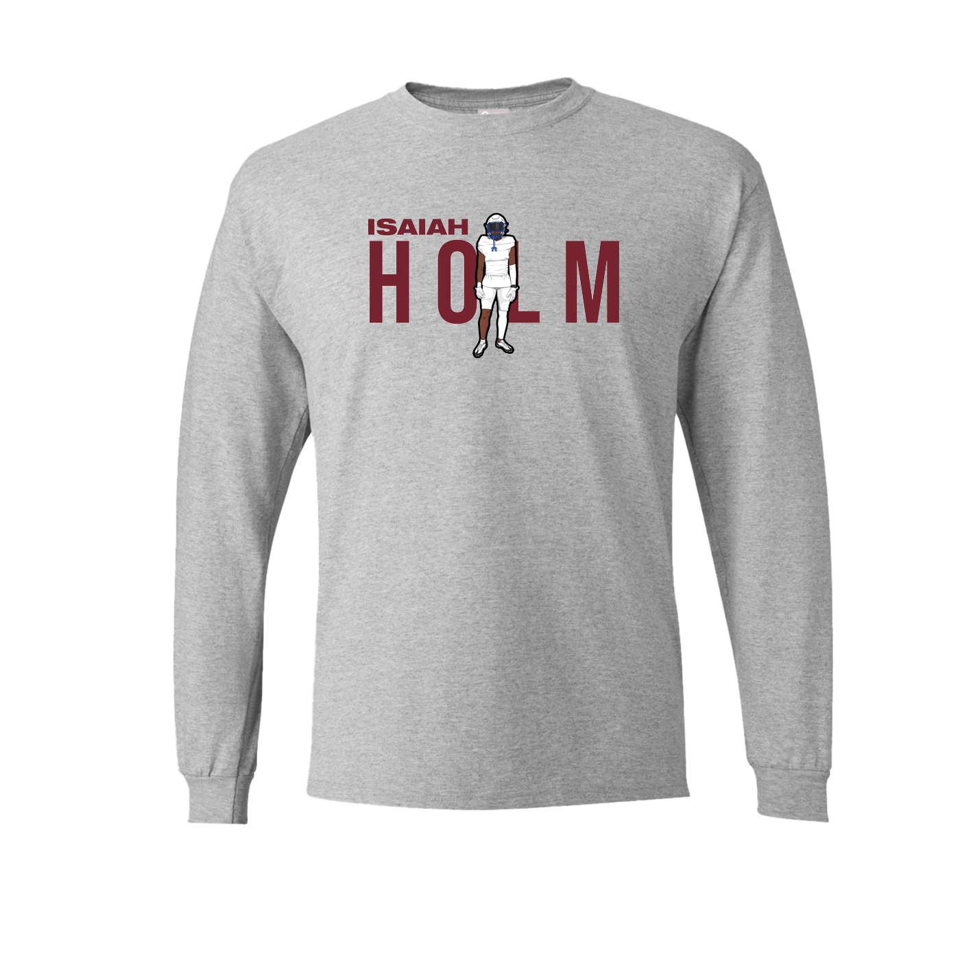 Long Sleeve Tee — Player Name in Grey