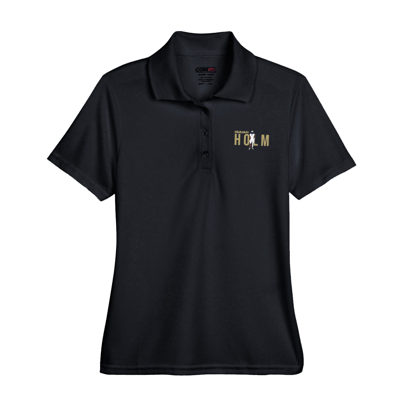 Womens Performance Polo — Player Name in Black