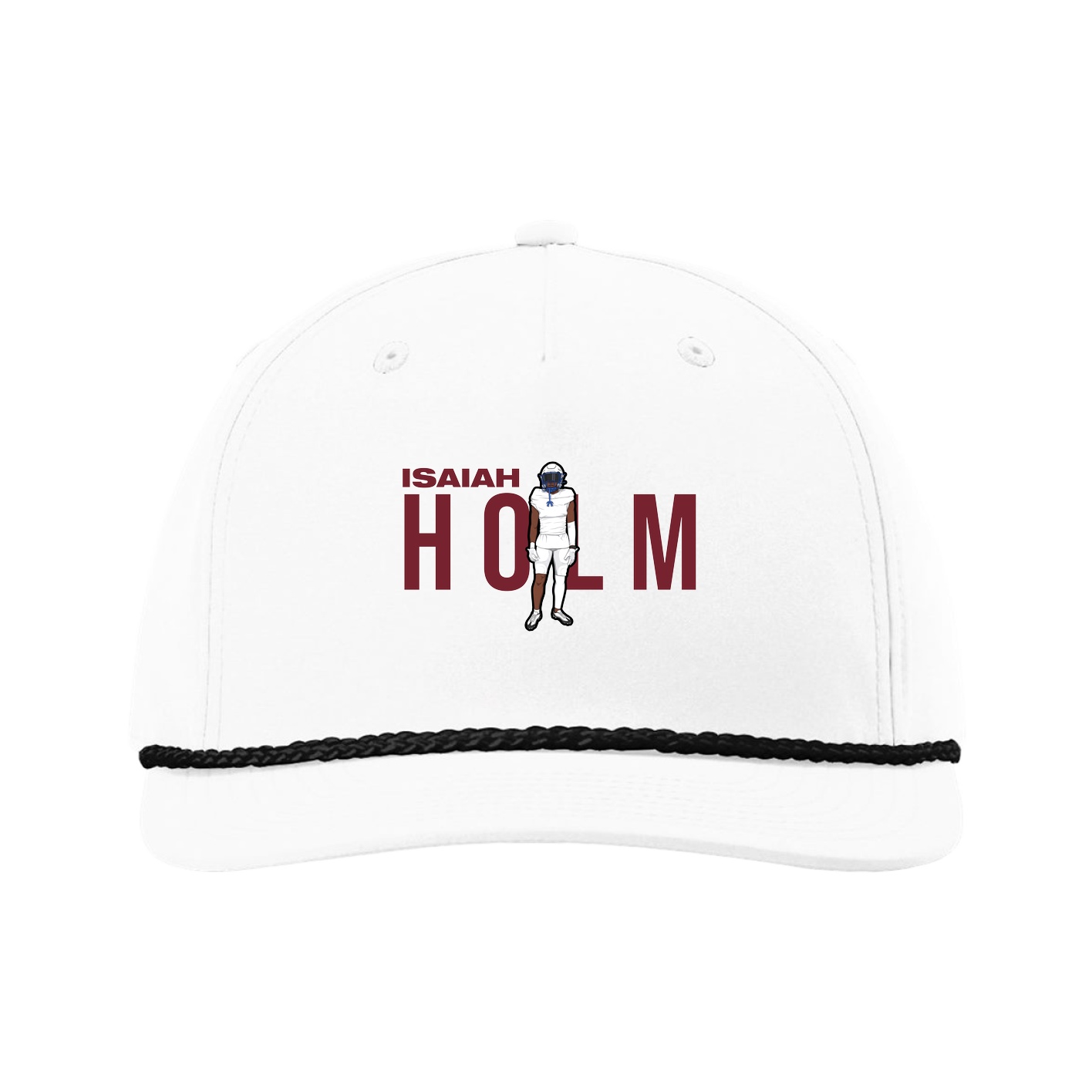 Five-Panel Classic Rope Cap — Player Name in White