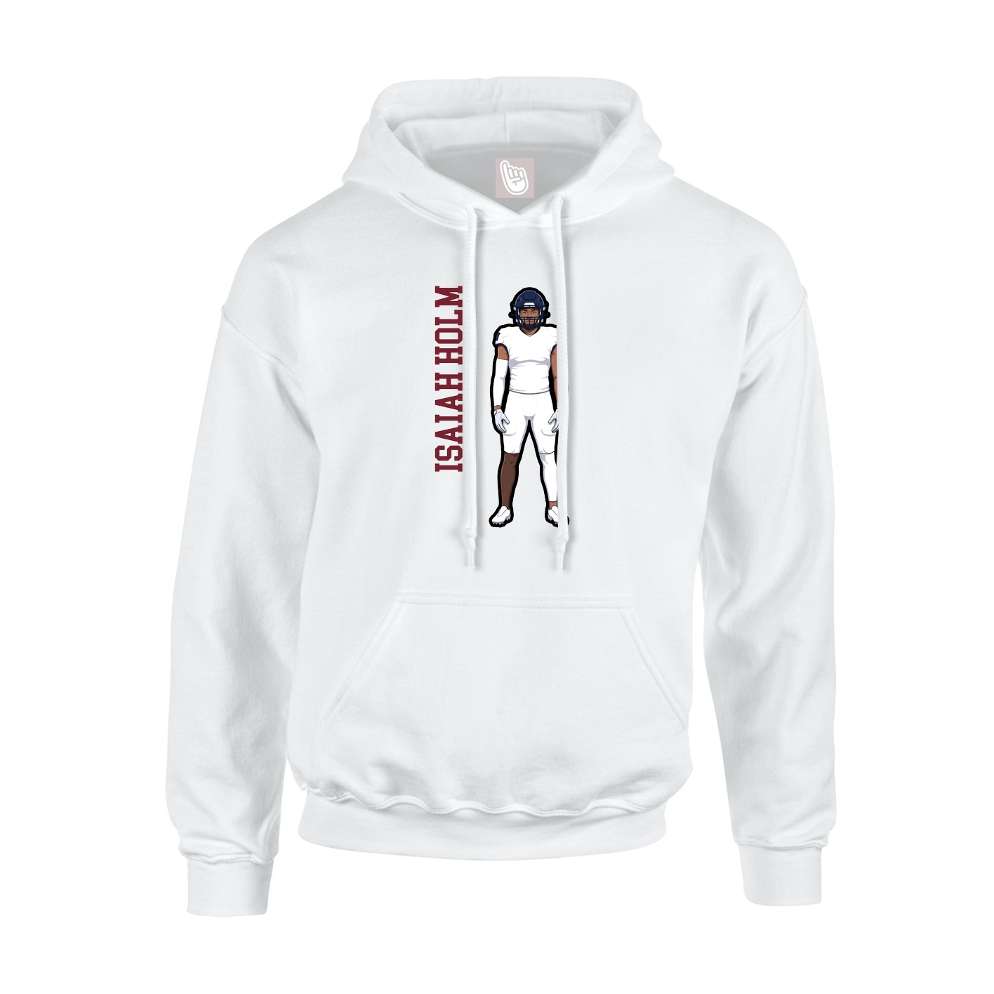 Hoodie — Name Vertical in White