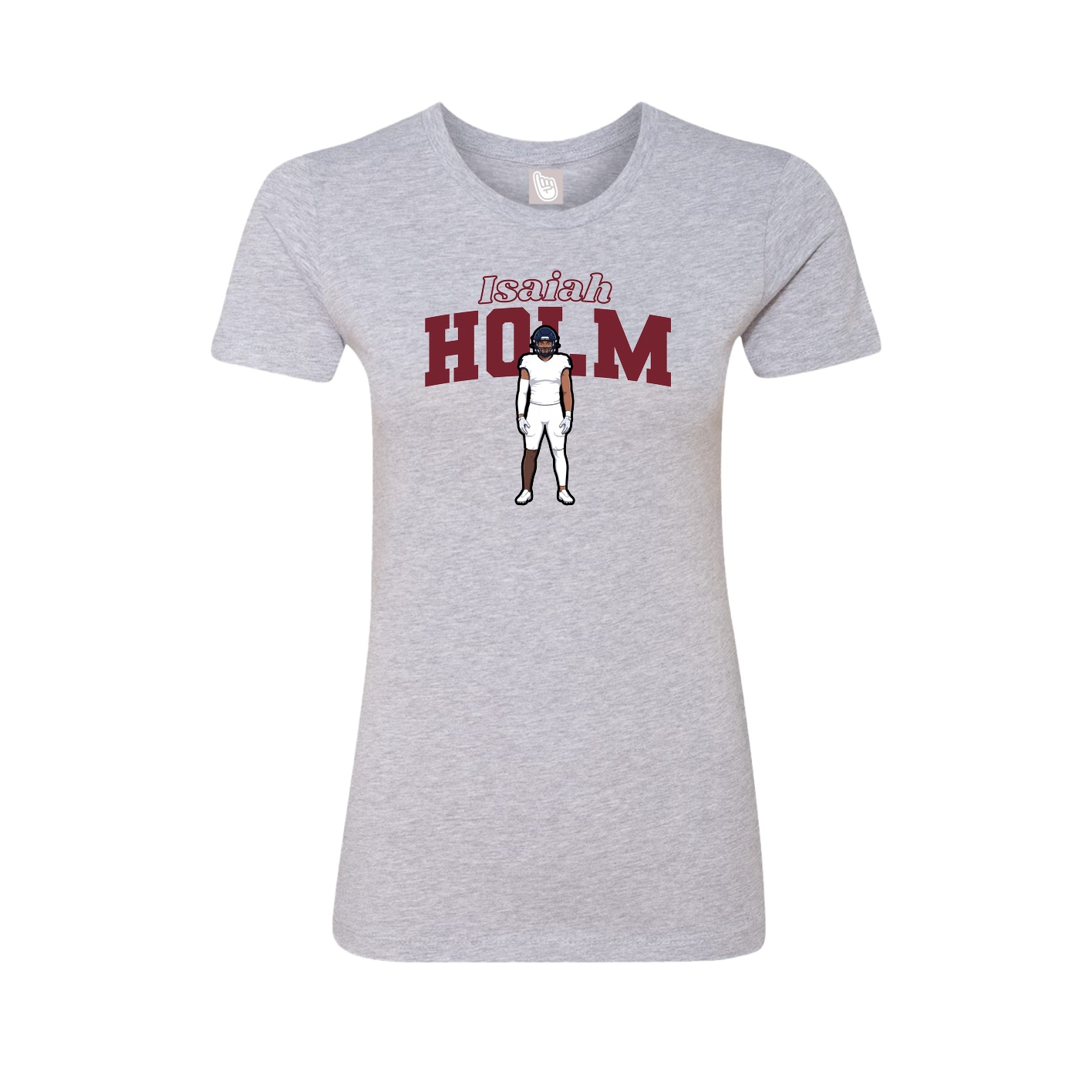 Womens Tee — Name Arch in Grey