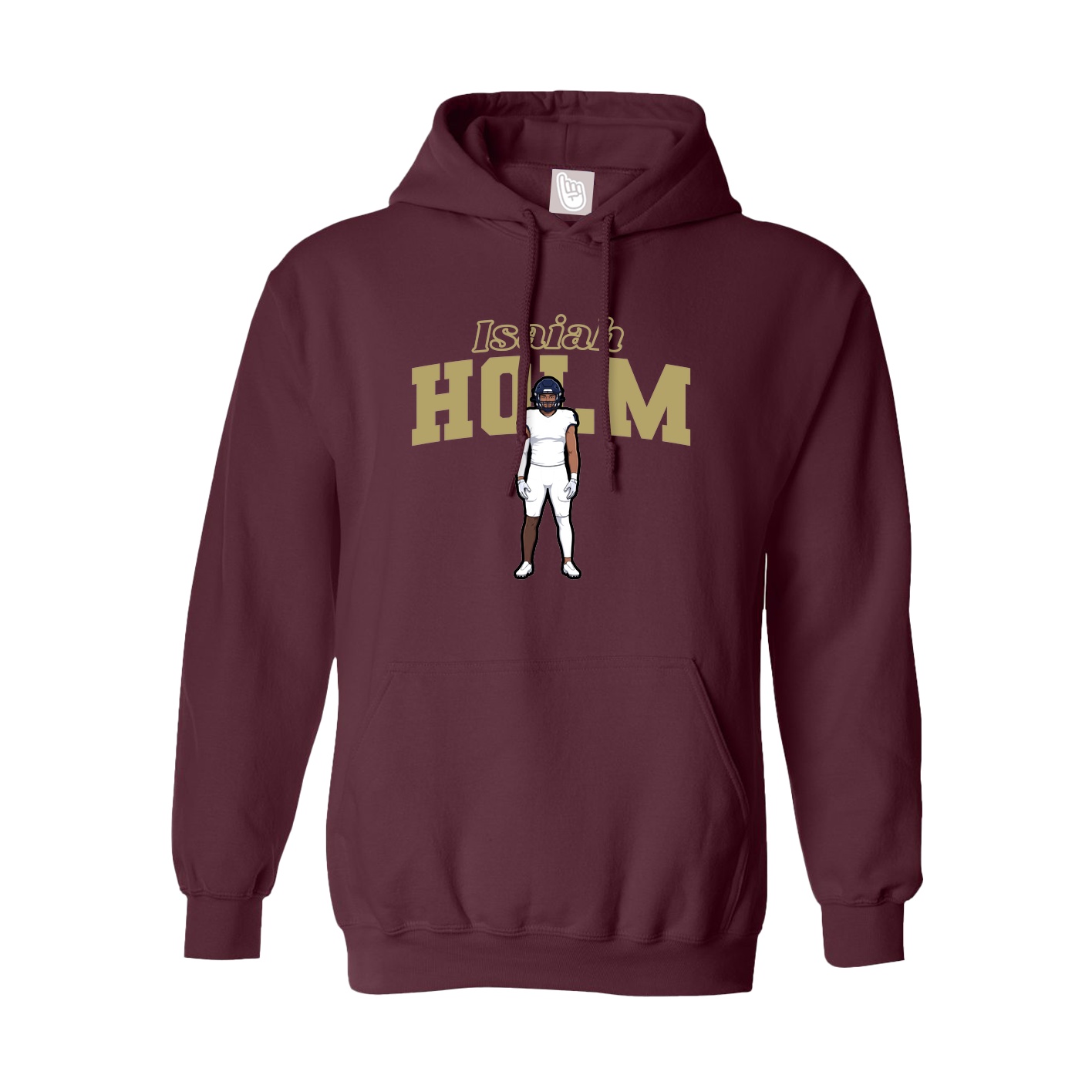 Youth Hoodie — Name Arch in Maroon