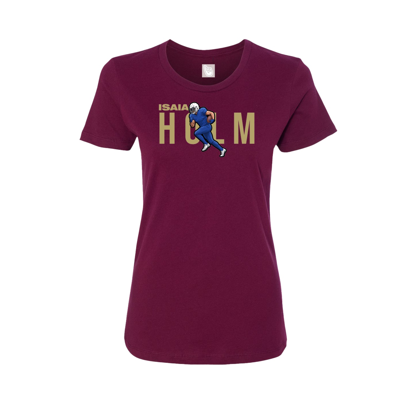Womens Tee — Player Name in Maroon