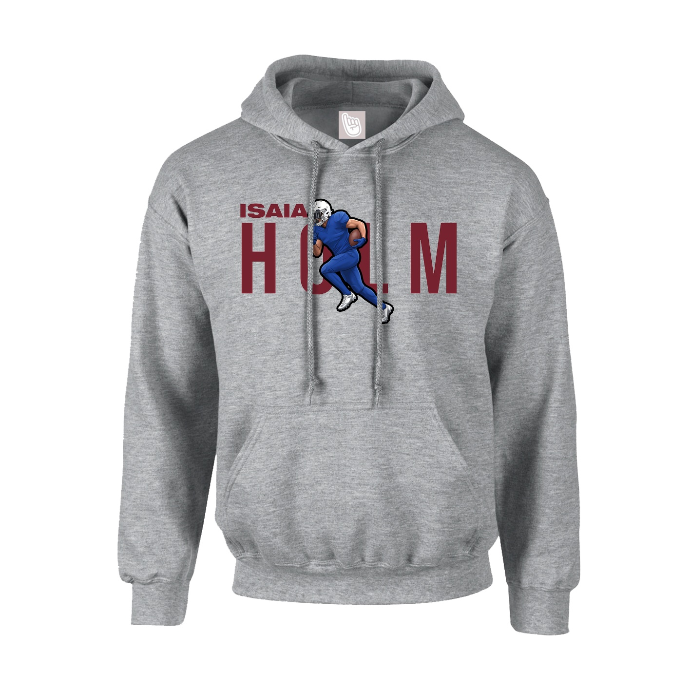 Youth Hoodie — Player Name in Grey