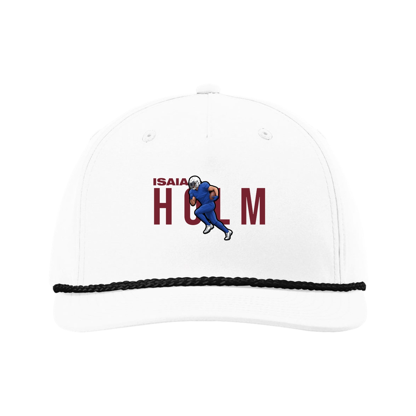 Five-Panel Classic Rope Cap — Player Name in White