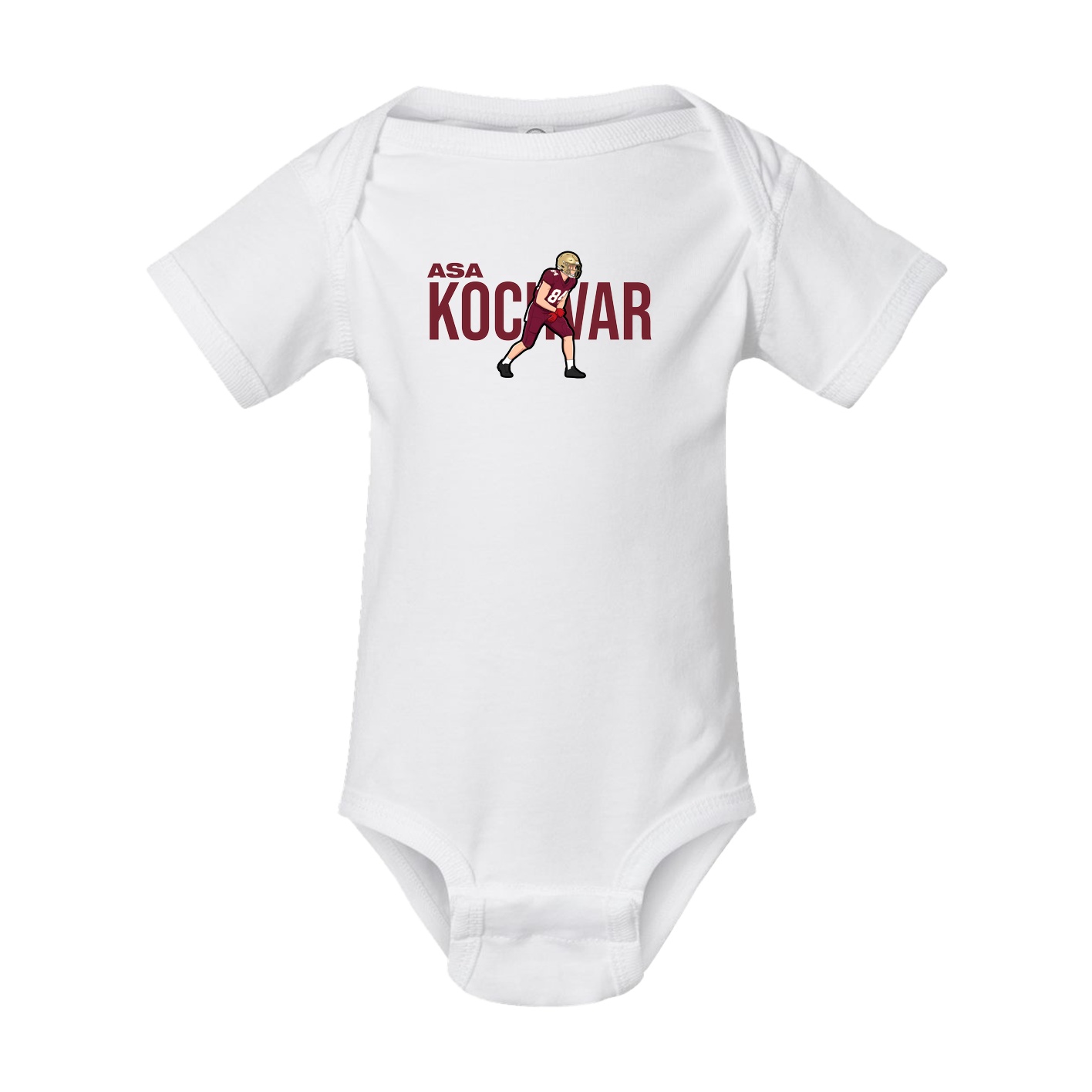Baby Onesie — Player Name in White