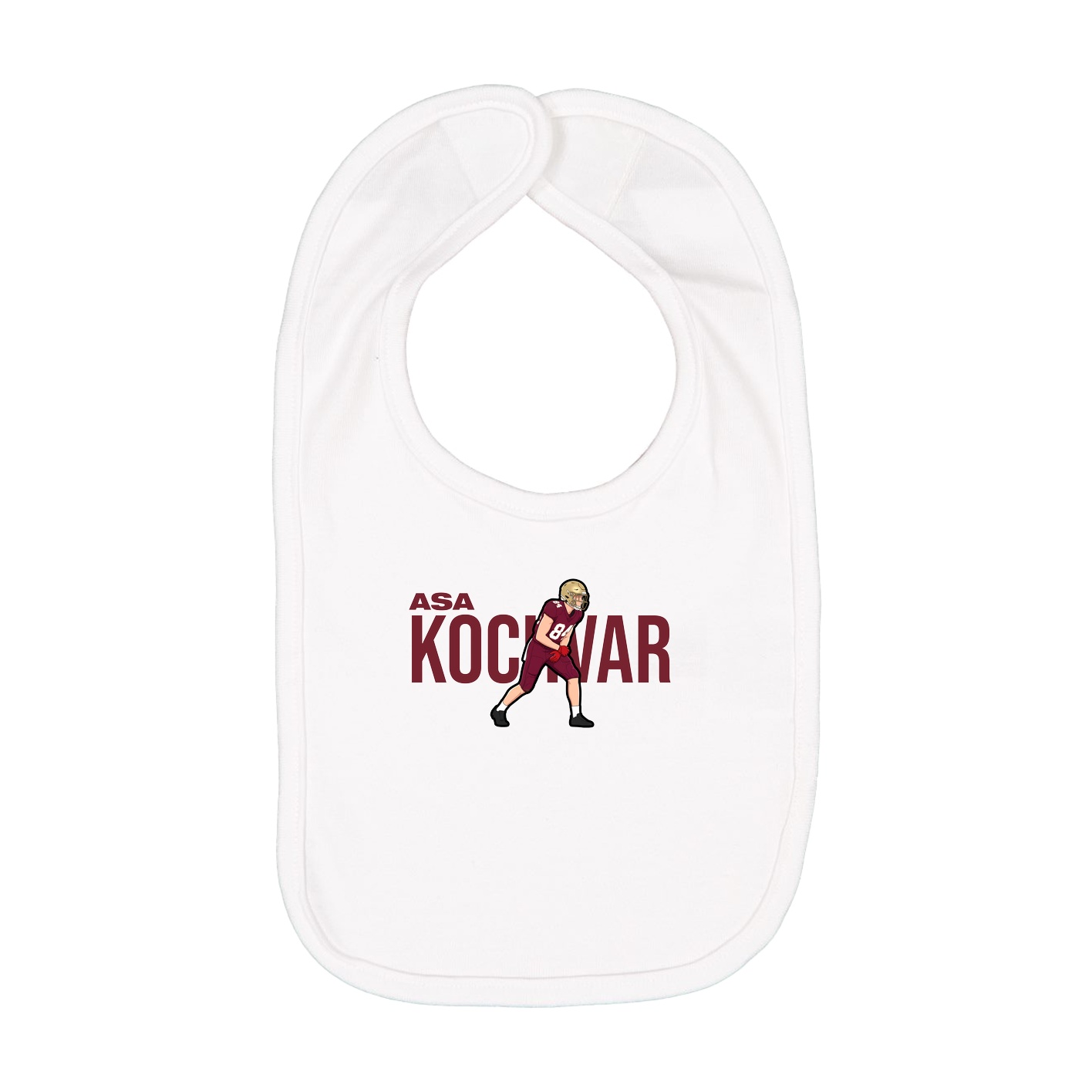 Infant Bib — Player Name in White