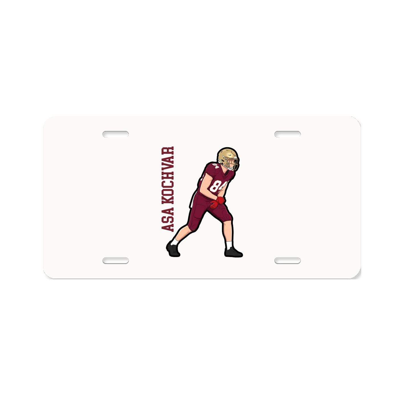 License Plate — Name Vertical in Classic