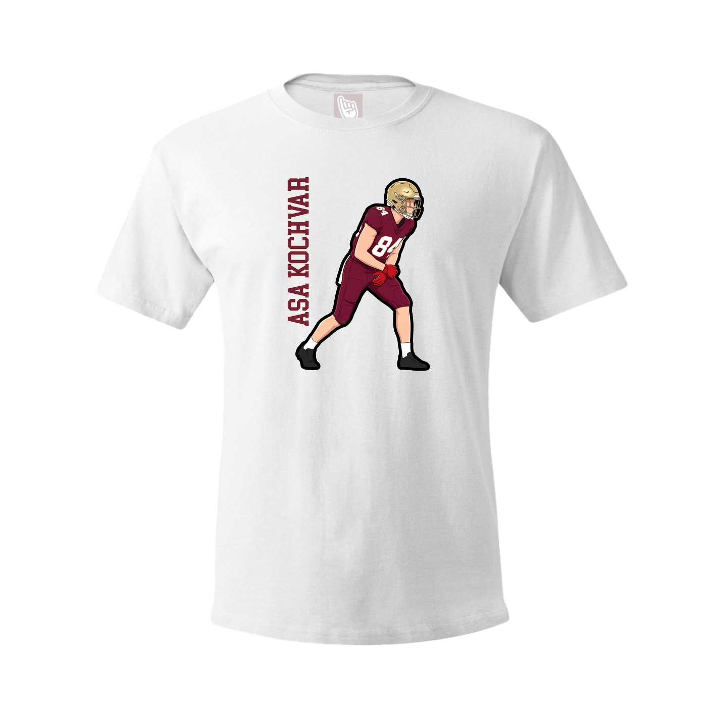 Tee — Name Vertical in White