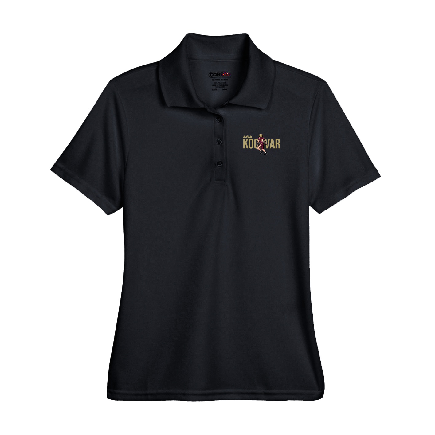 Performance Polo — Player Name in Black