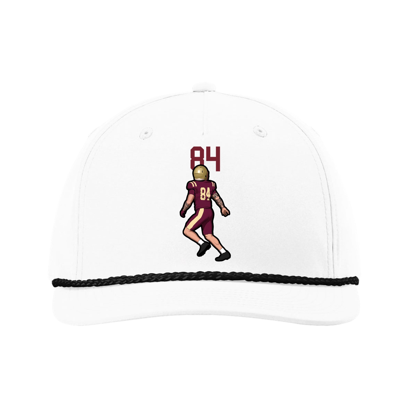 Five-Panel Classic Rope Cap — Number Top in White