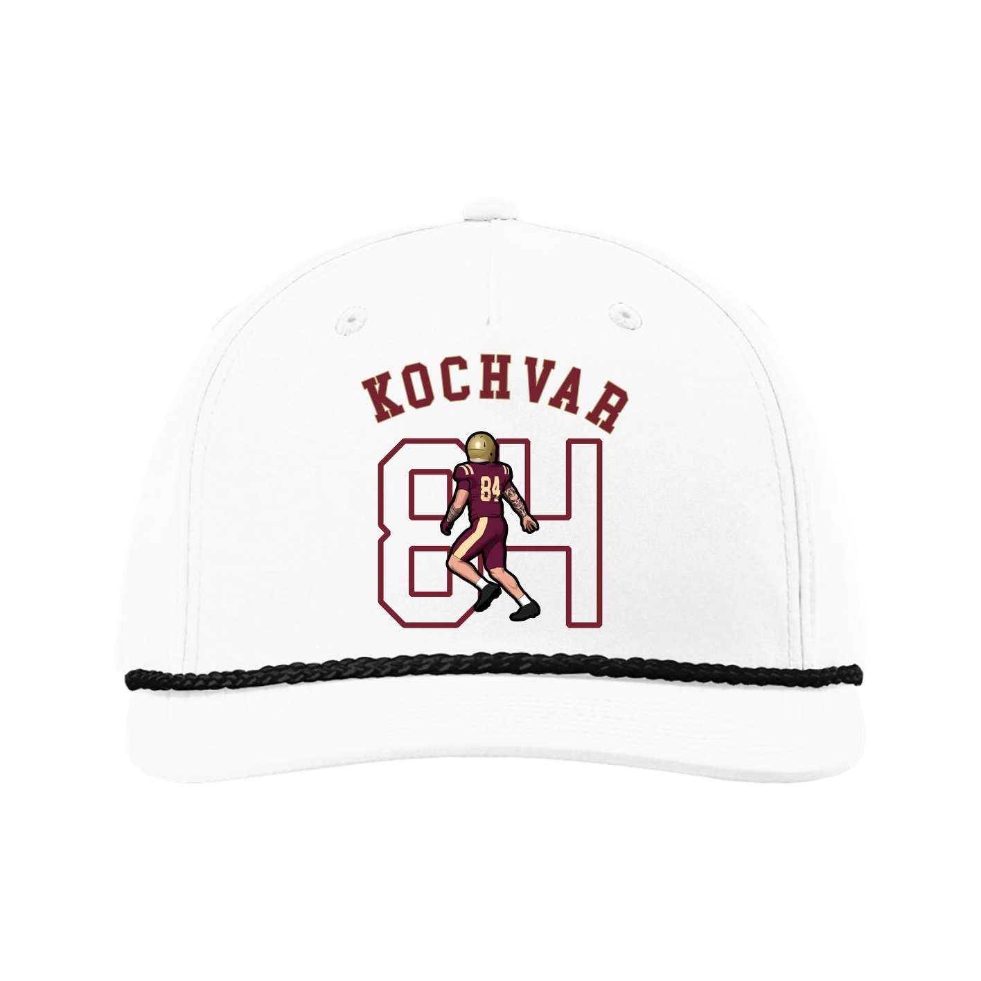 Five-Panel Classic Rope Cap — Shirsey Arch in White