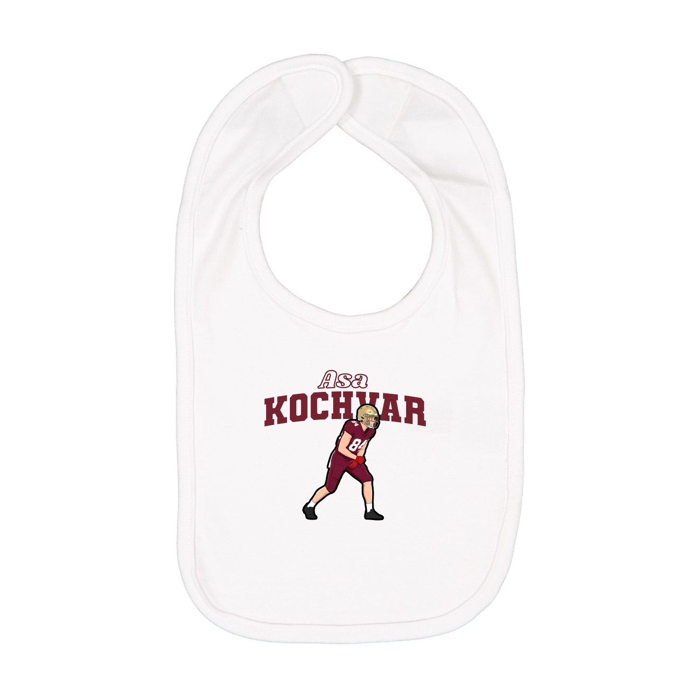 Infant Bib — Name Arch in White
