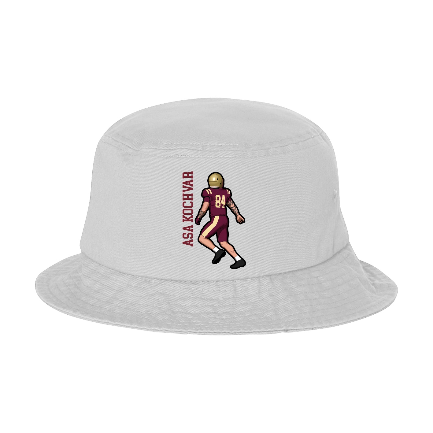 Bucket Cap — Name Vertical in White