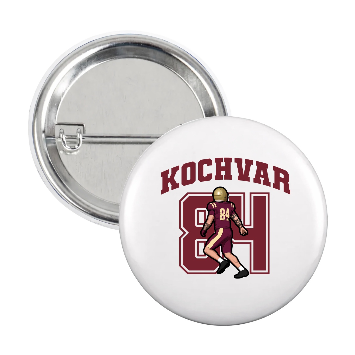 Game Day Button — Number in White