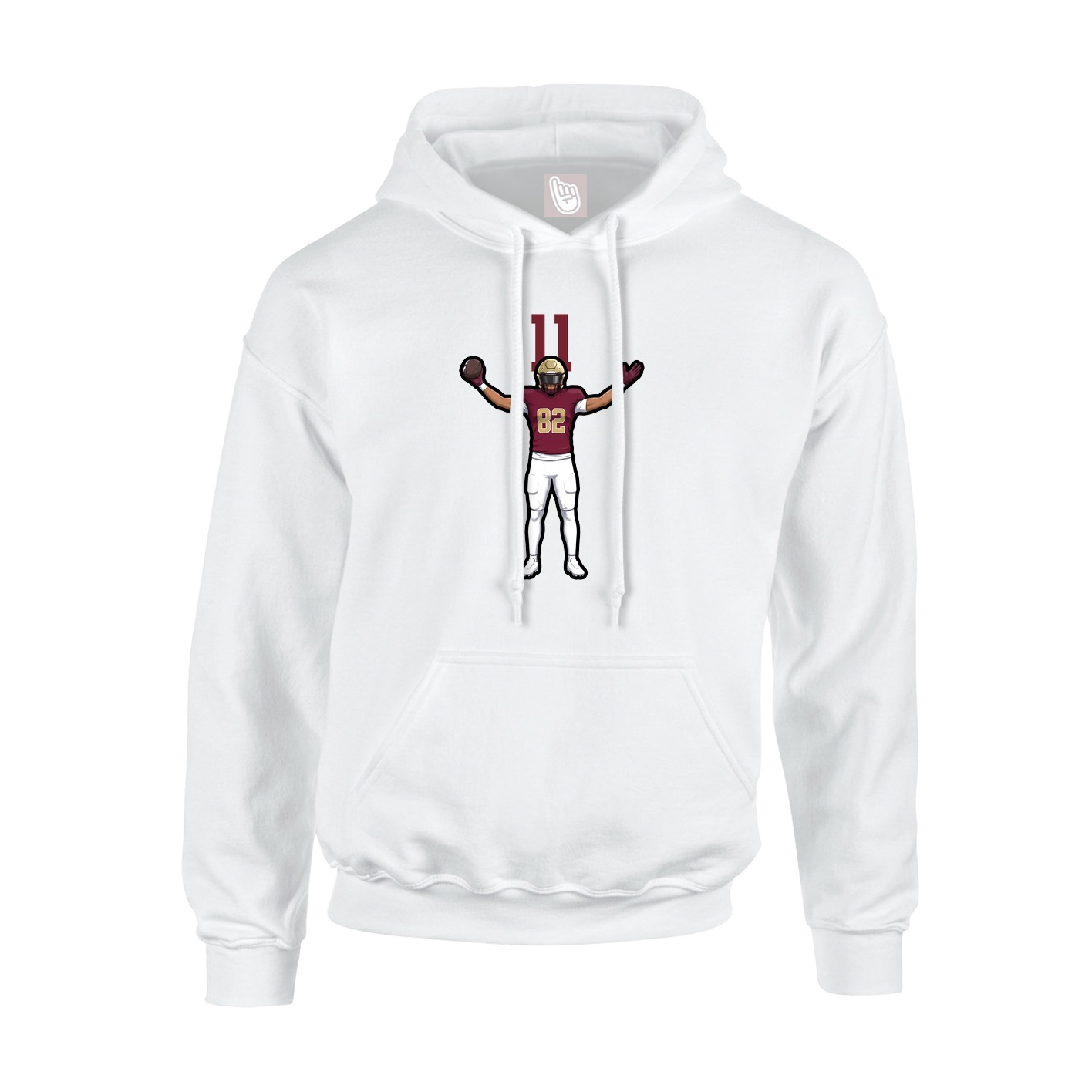 Hoodie — Number Top in White