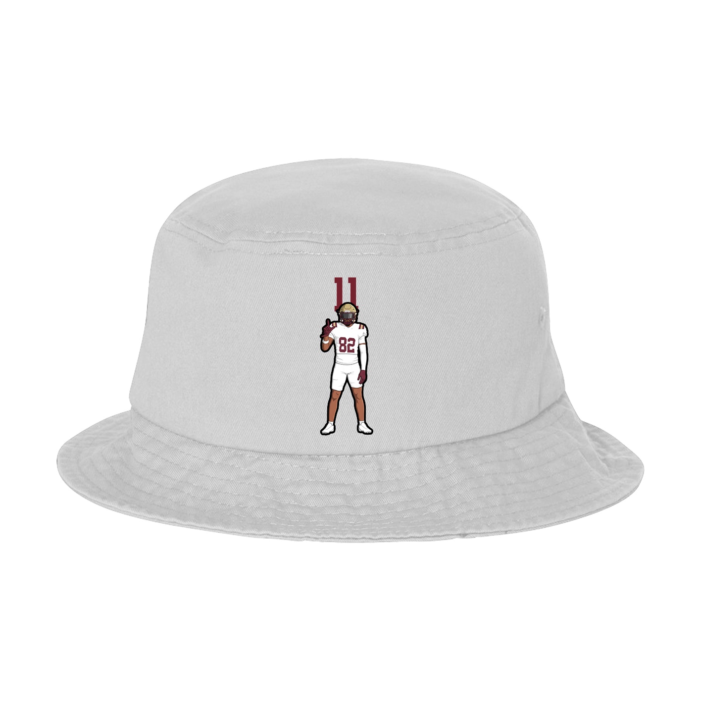 Bucket Cap — Number Top in White