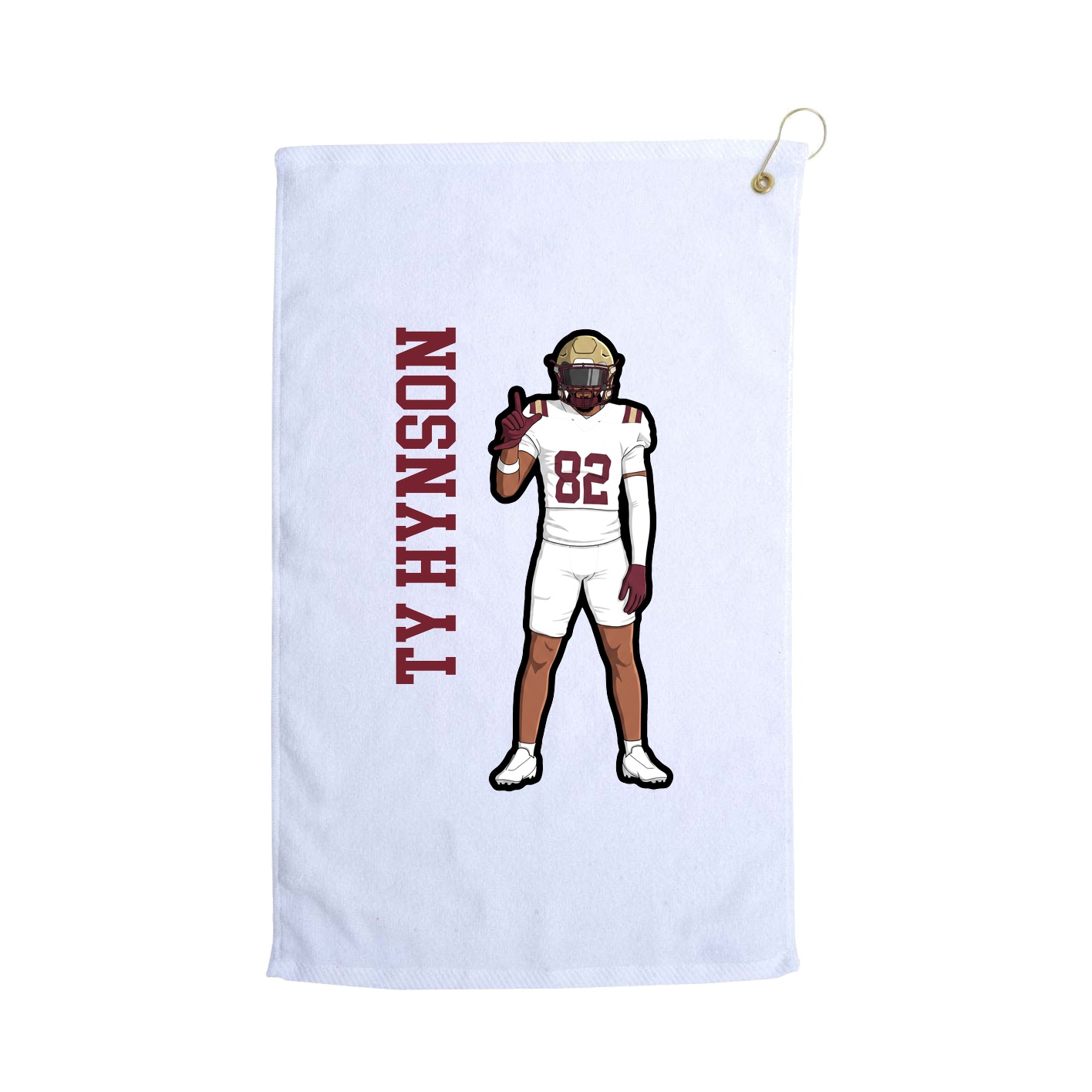 Golf Towel — Name Vertical in White