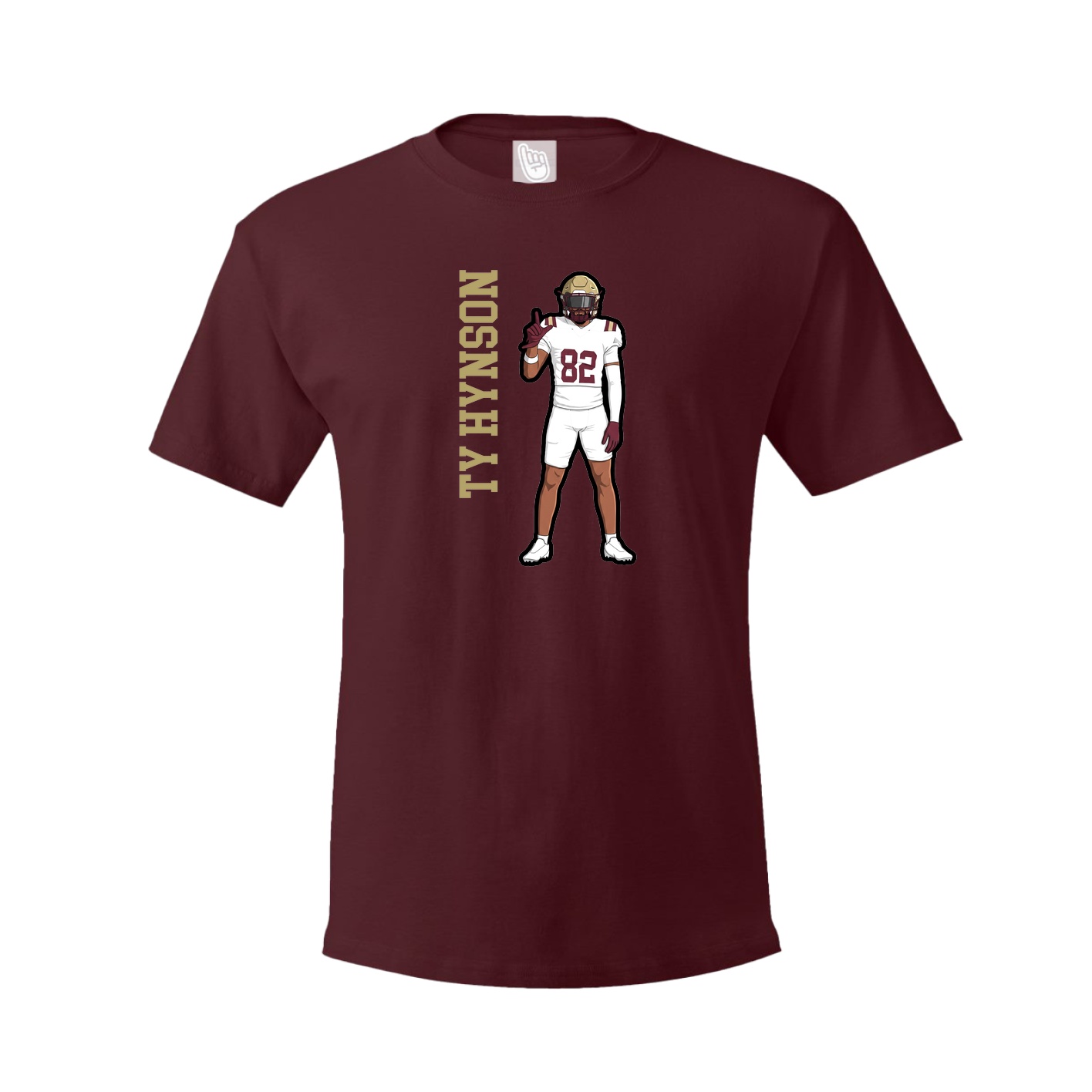 Youth Tee — Name Vertical in Maroon
