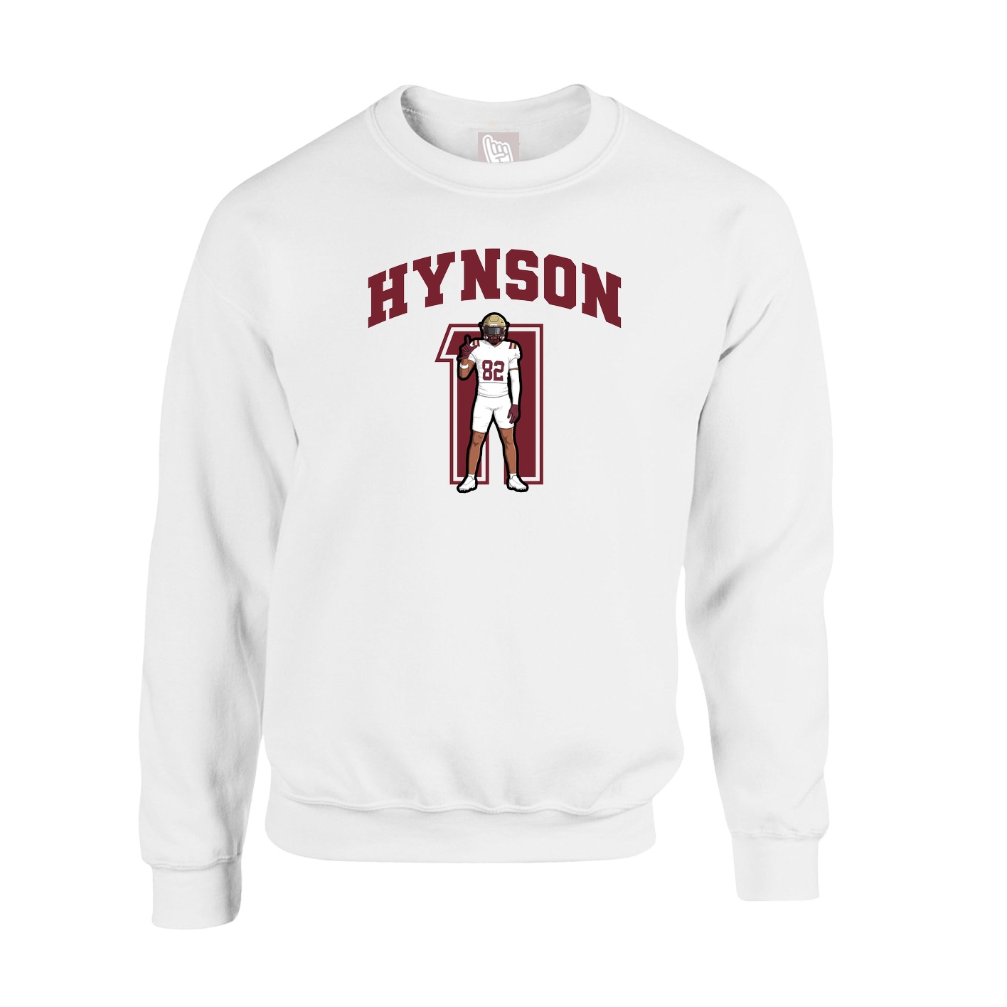 Fleece Crew — Number in White
