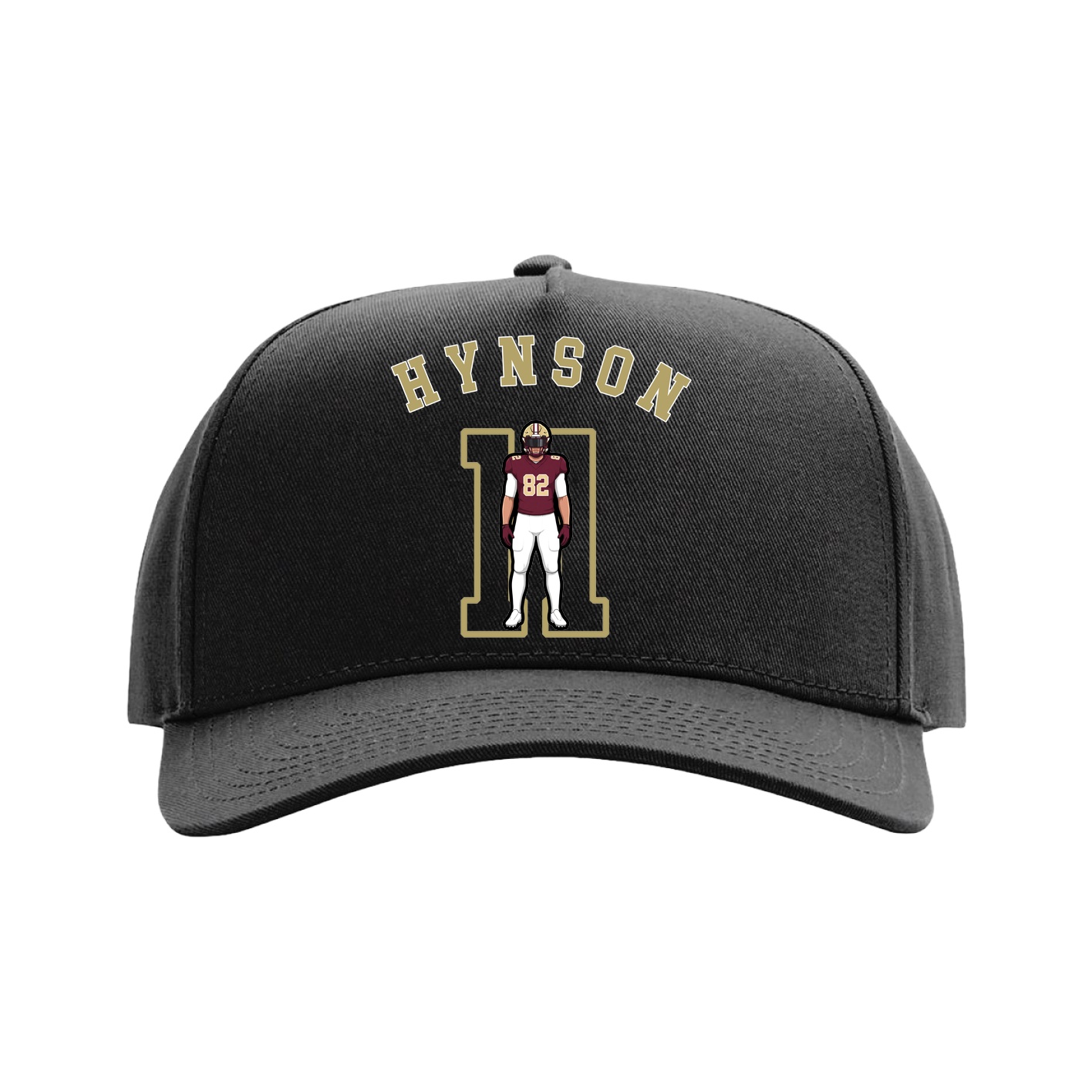 Full Fabric Five-Panel Champ Cap — Shirsey Arch in Black