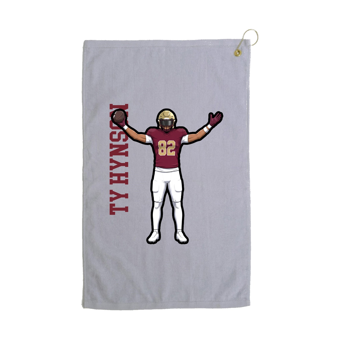 Golf Towel — Name Vertical in Grey