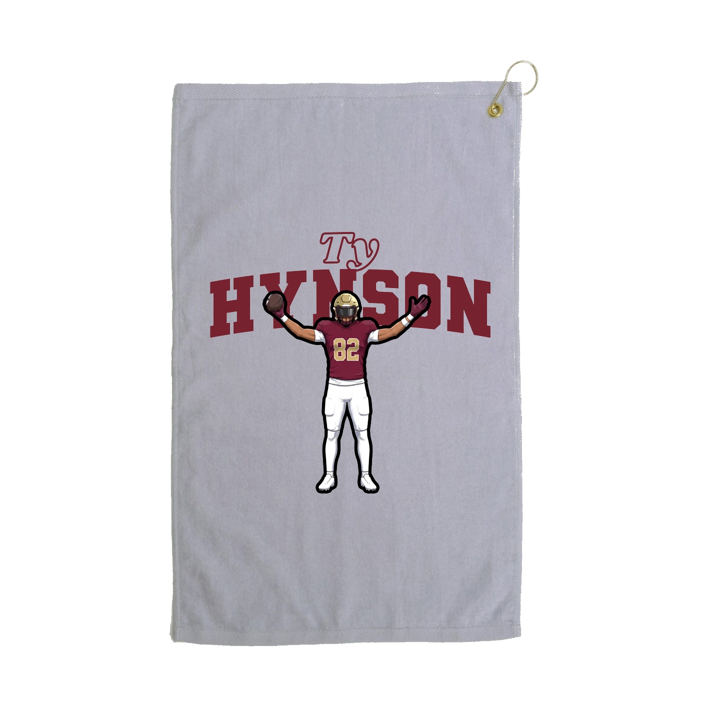 Golf Towel — Name Arch in Grey