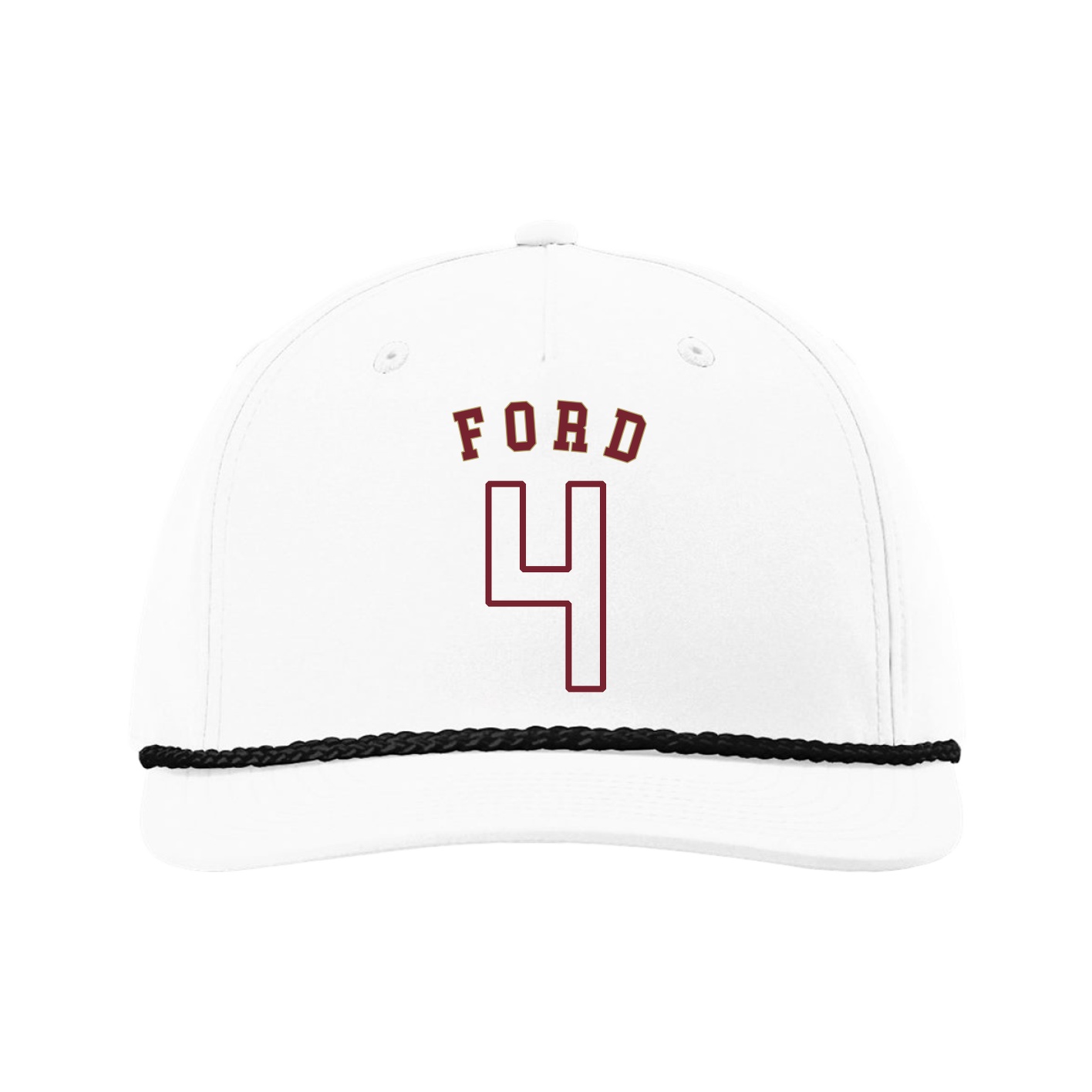 Five-Panel Classic Rope Cap — Shirsey Arch in White