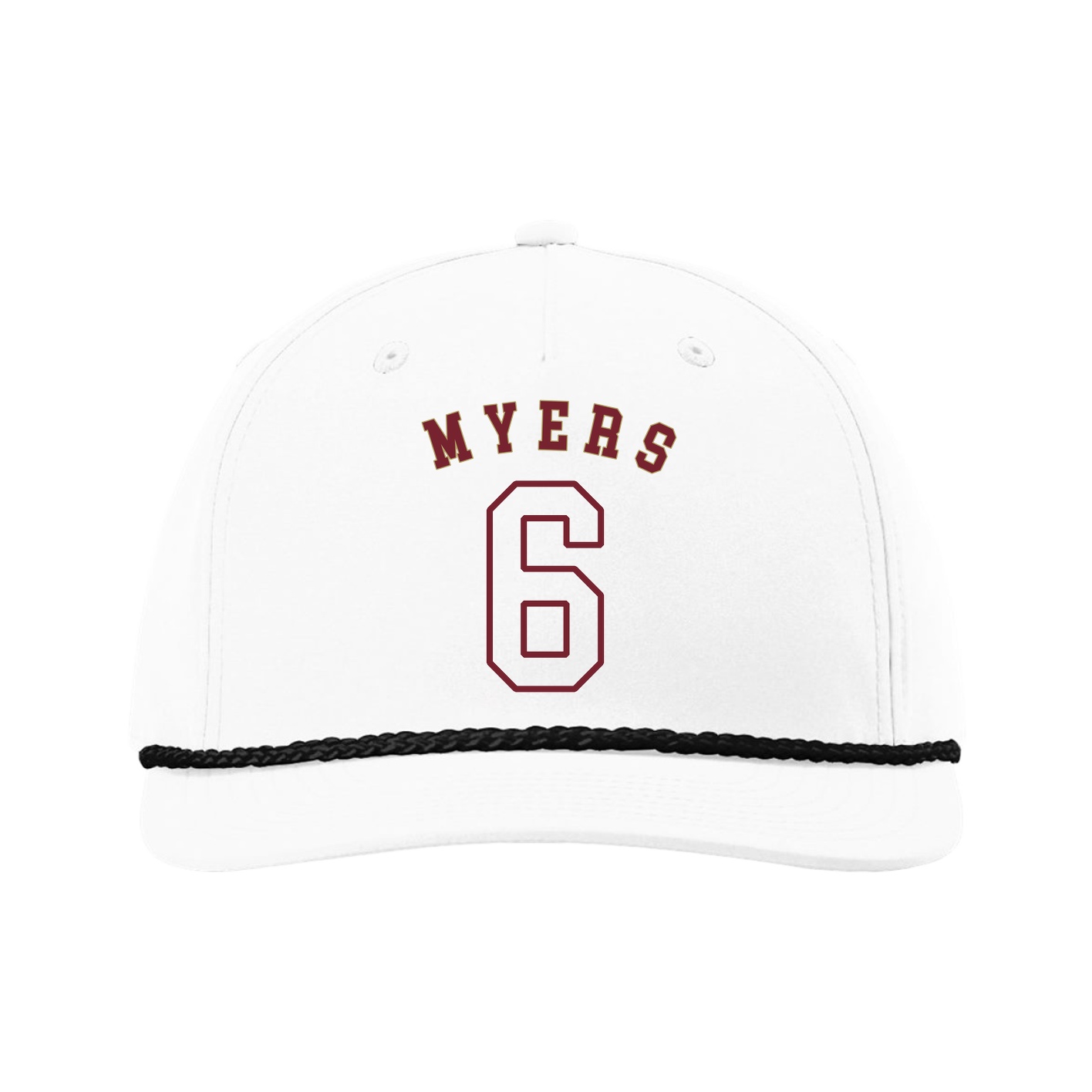 Five-Panel Classic Rope Cap — Shirsey Arch in White